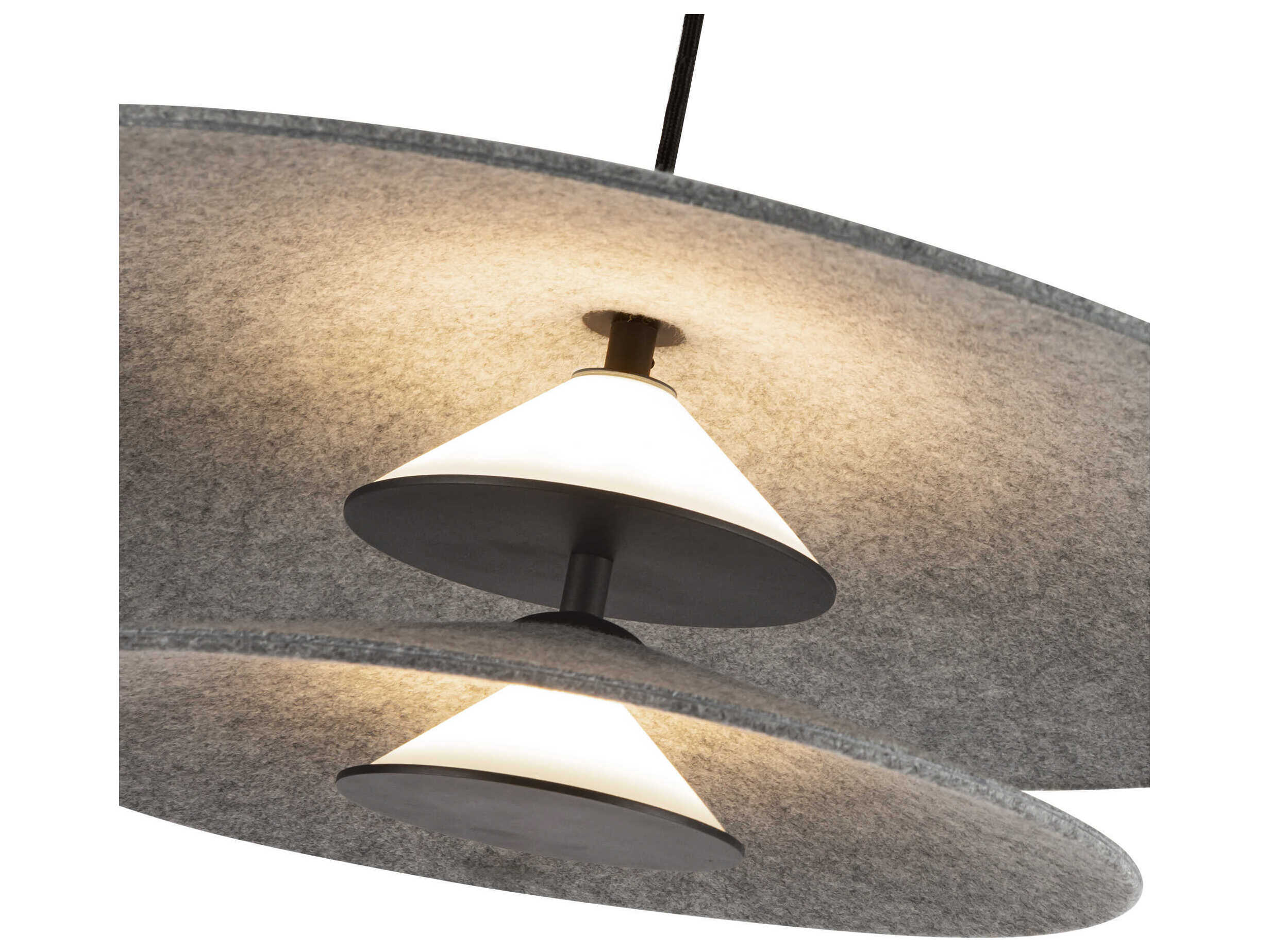 Kuzco Lighting Cruz Gray Felt Geometric Pendant