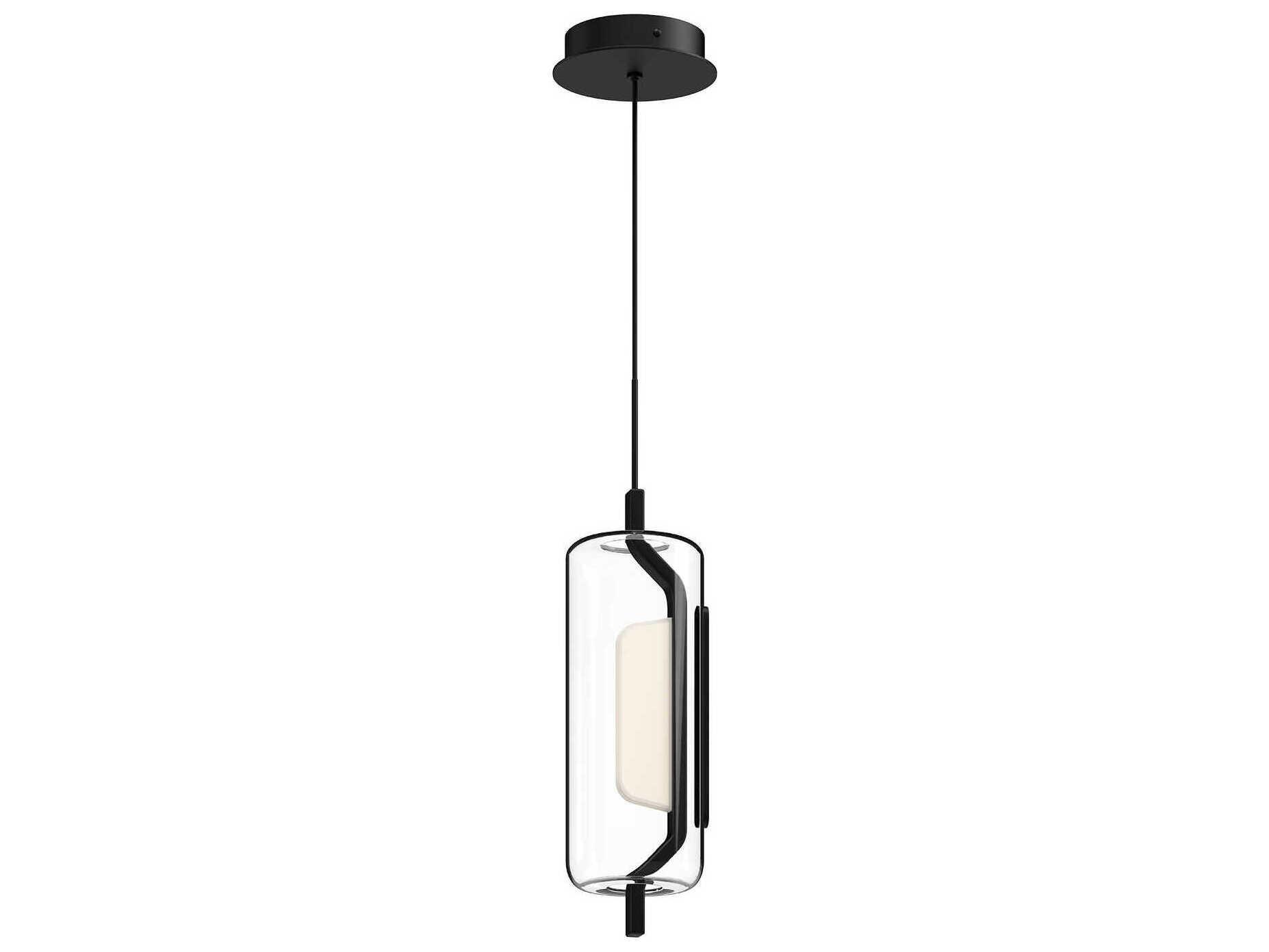Kuzco Lighting Hilo Black Cylinder Mini Pendant