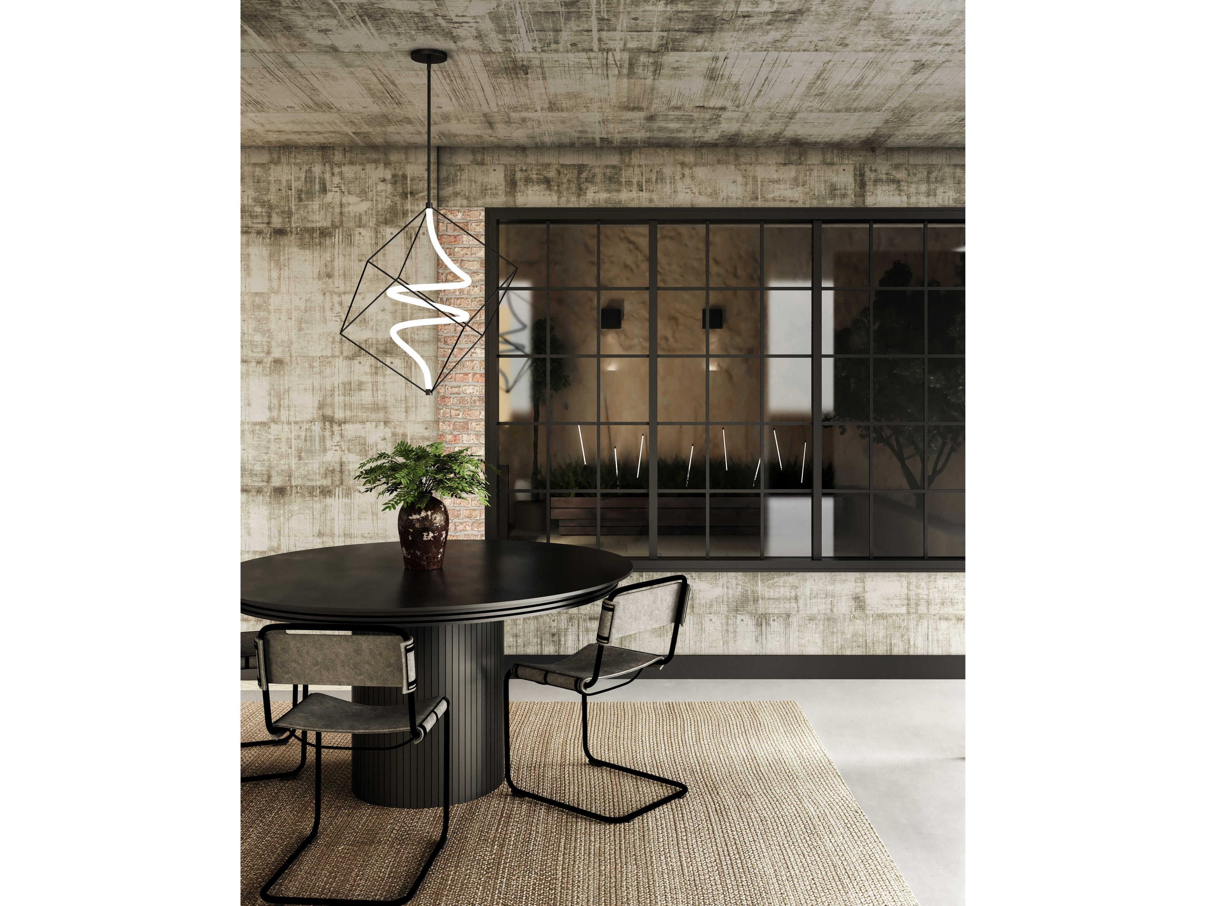 Kuzco Lighting Script Black Geometric Pendant