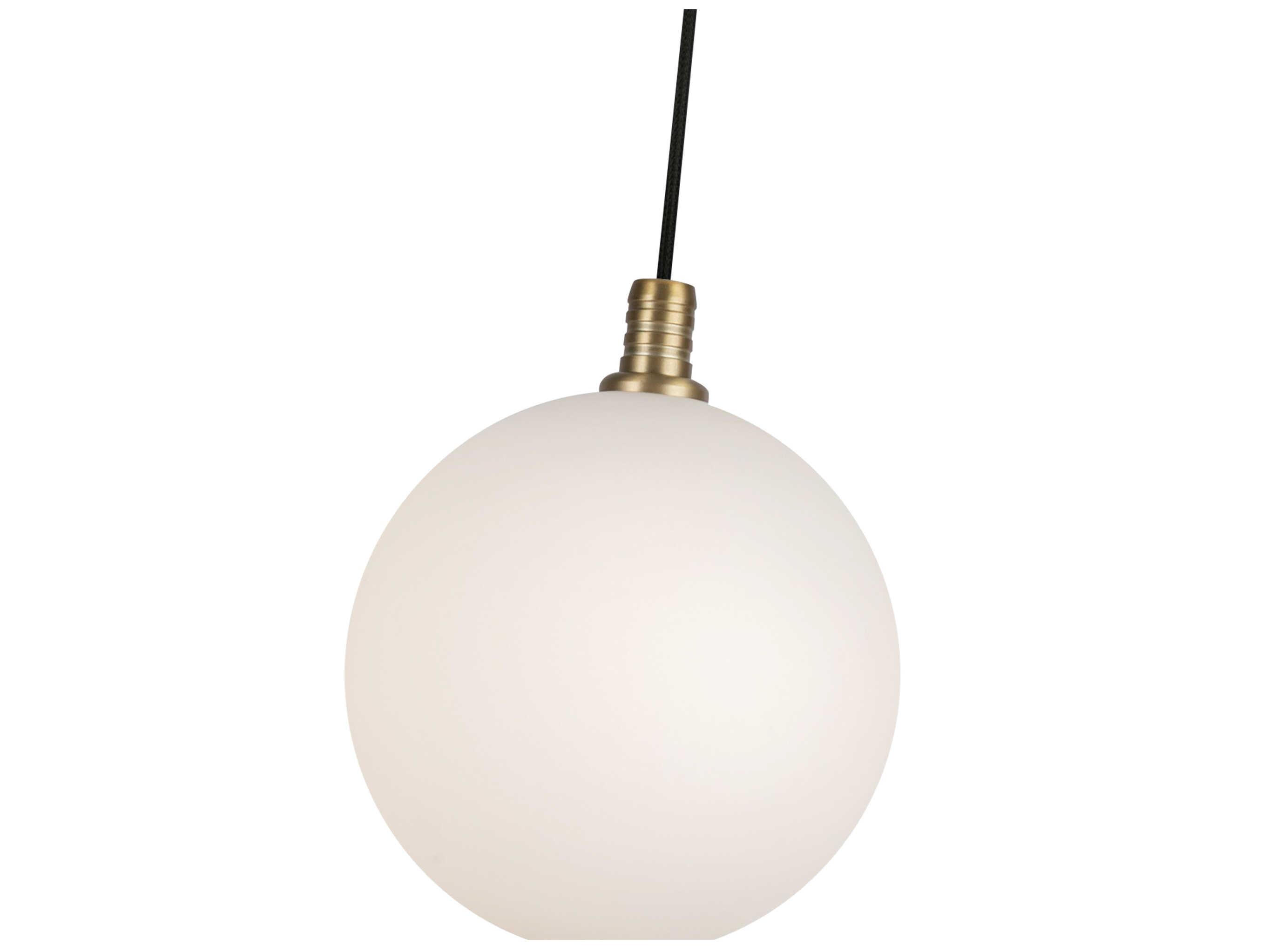 Kuzco Lighting Bolla Brushed Gold Matte Opal Glass Globe Mini Pendant