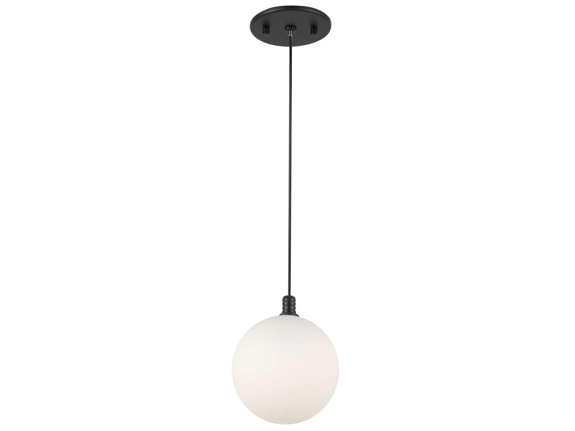 Kuzco Lighting Bolla Black Matte Opal Glass Globe Mini Pendant