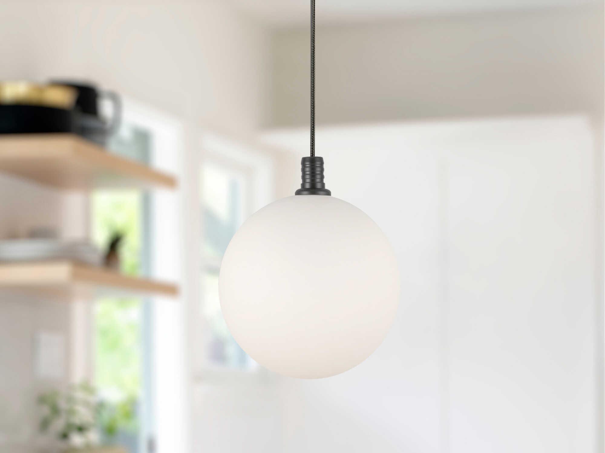 Kuzco Lighting Bolla Black Matte Opal Glass Globe Mini Pendant
