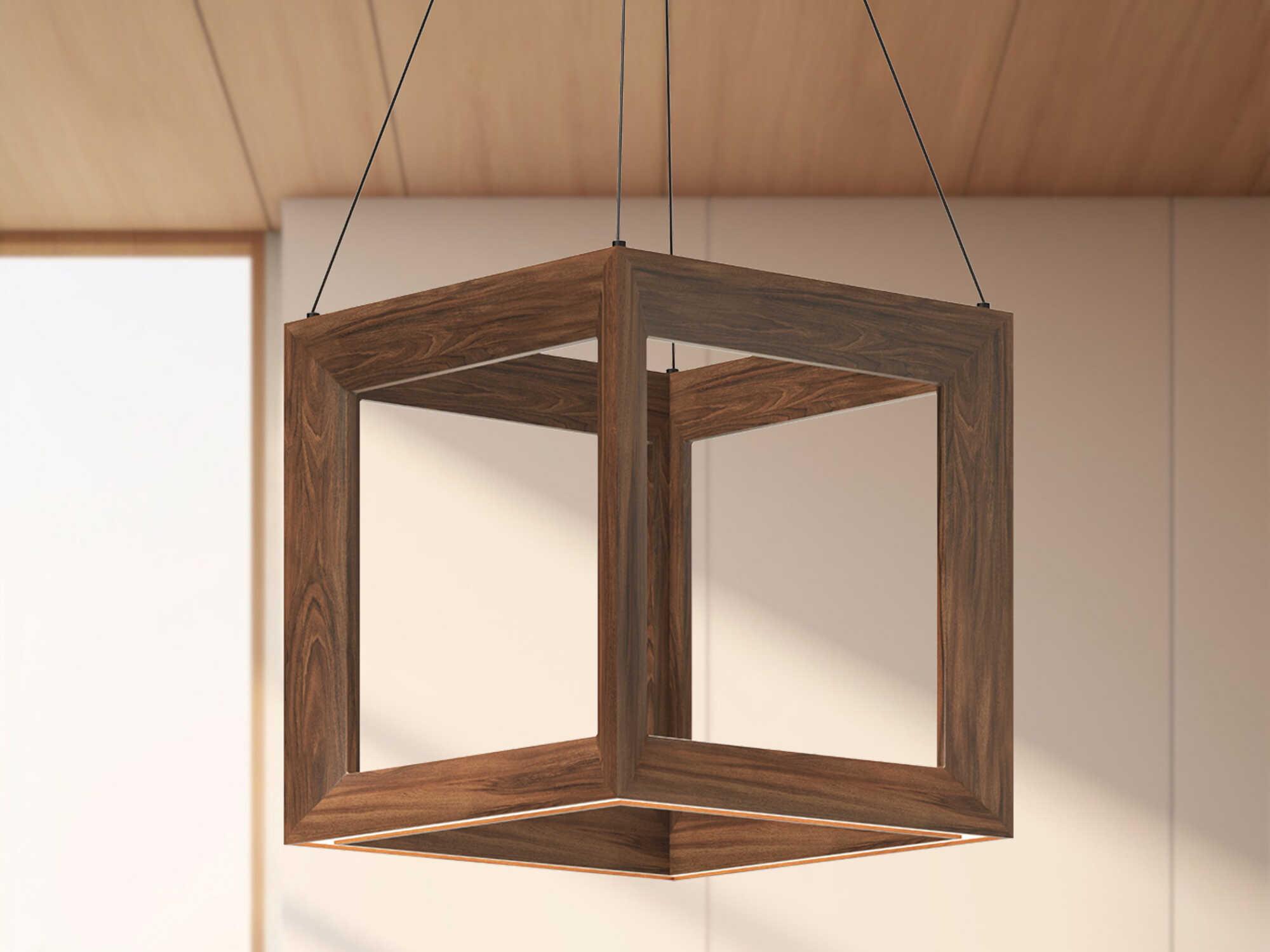 Kuzco Lighting Morina Walnut Brown Geometric Mini Pendant