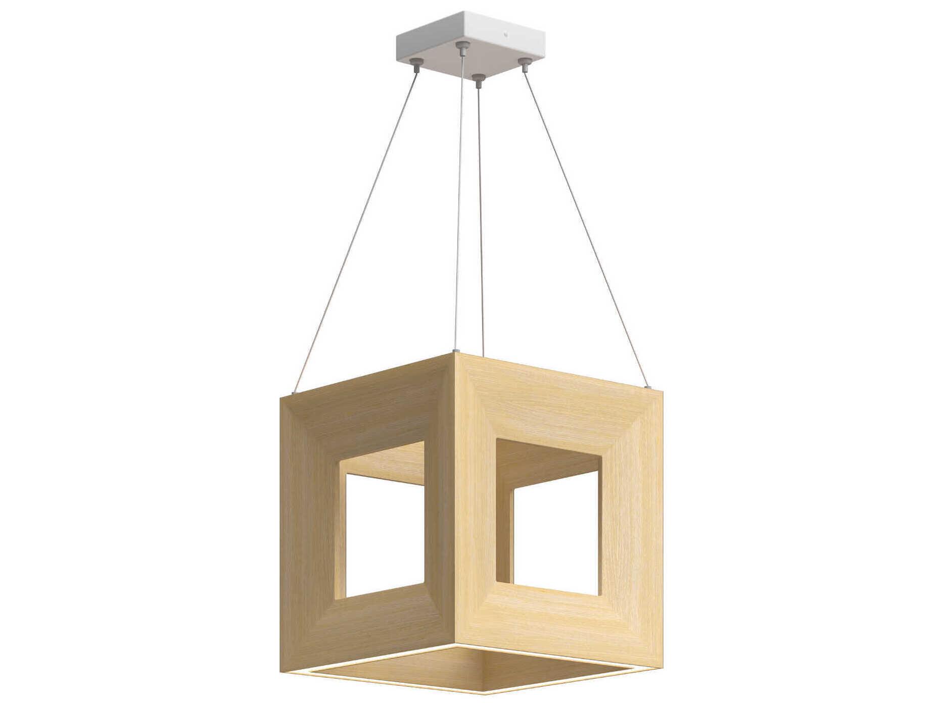 Kuzco Lighting Morina White Oak Geometric Mini Pendant