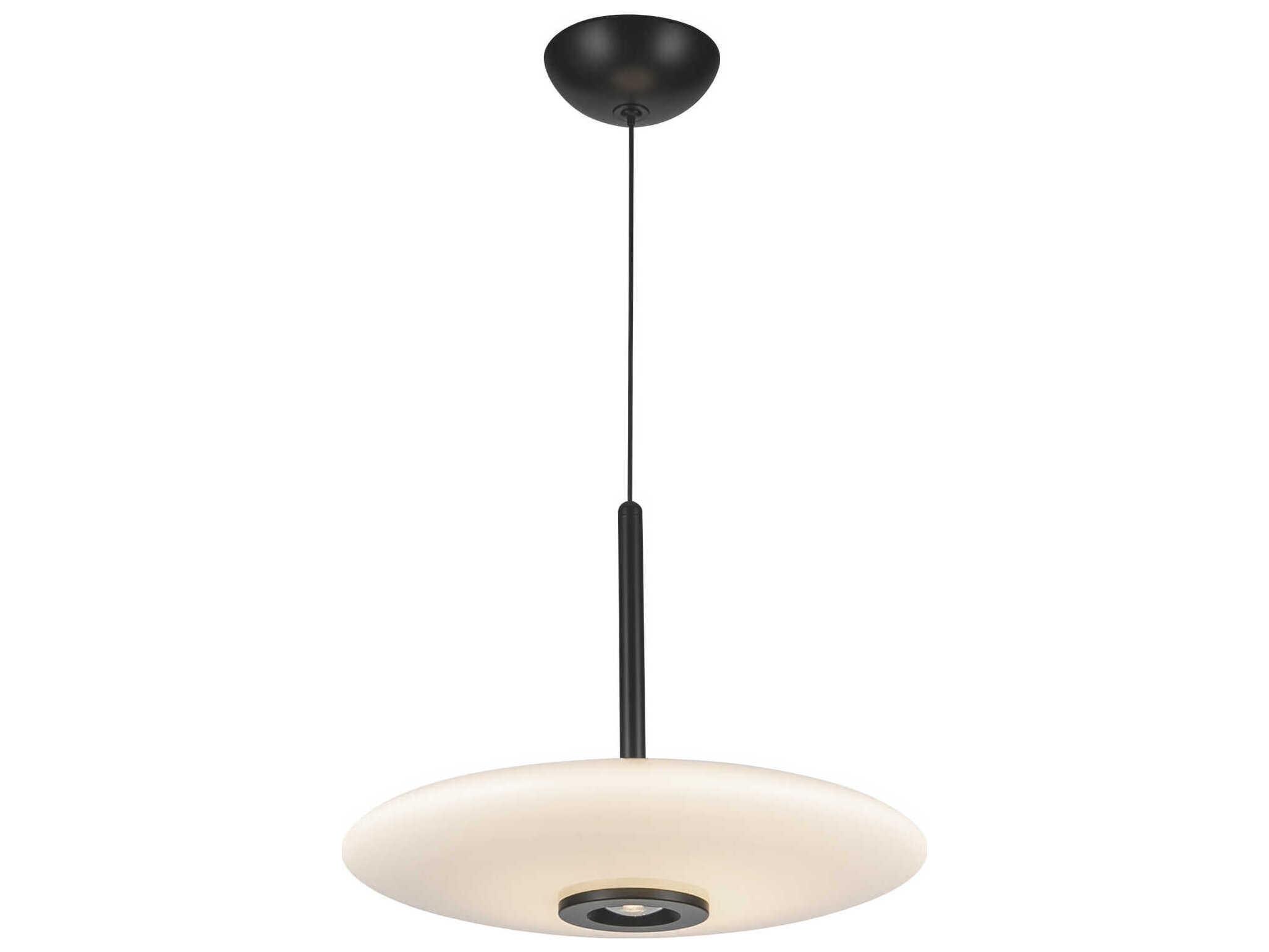 Kuzco Lighting Kyoto Black Glossy Opal Glass Round Pendant