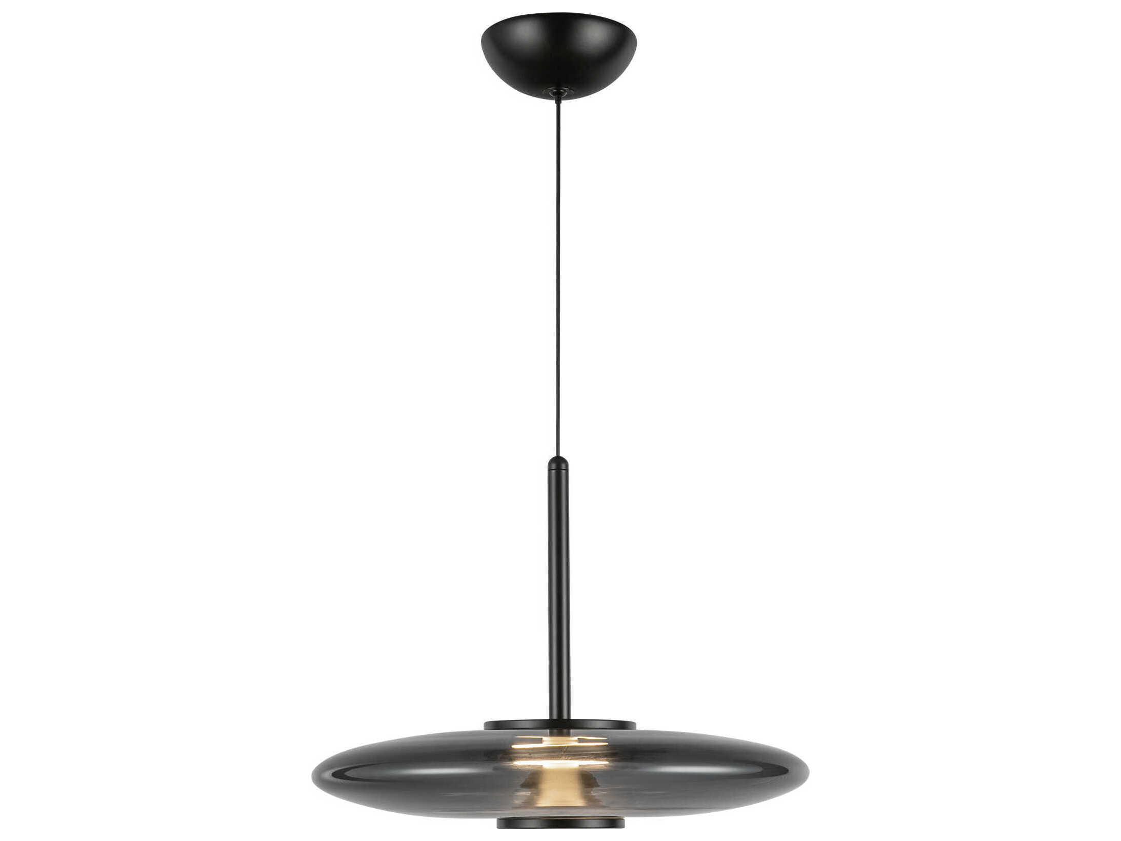 Kuzco Lighting Kyoto Black Smoked Glass Round Pendant
