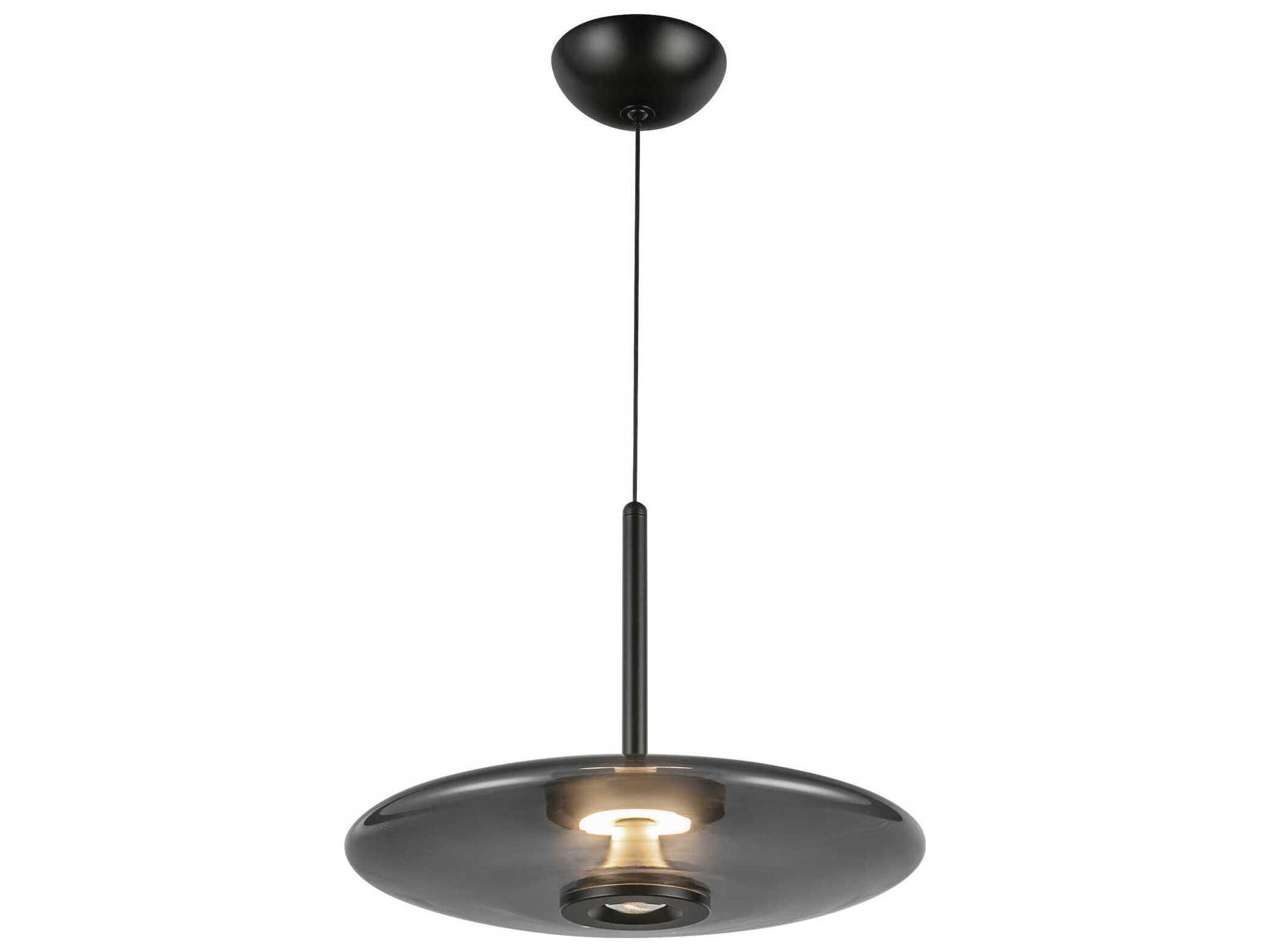 Kuzco Lighting Kyoto Black Smoked Glass Round Pendant