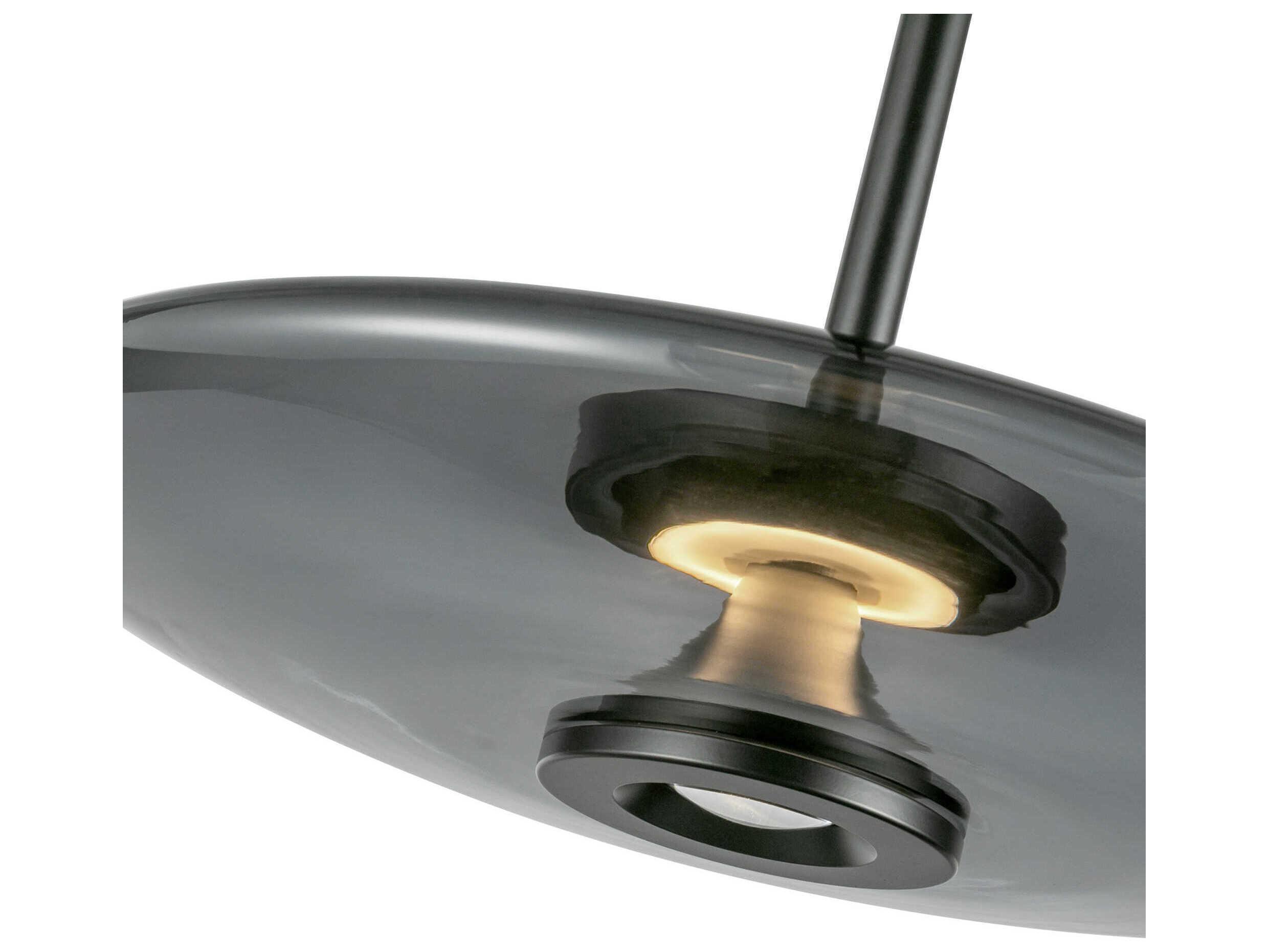 Kuzco Lighting Kyoto Black Smoked Glass Round Pendant