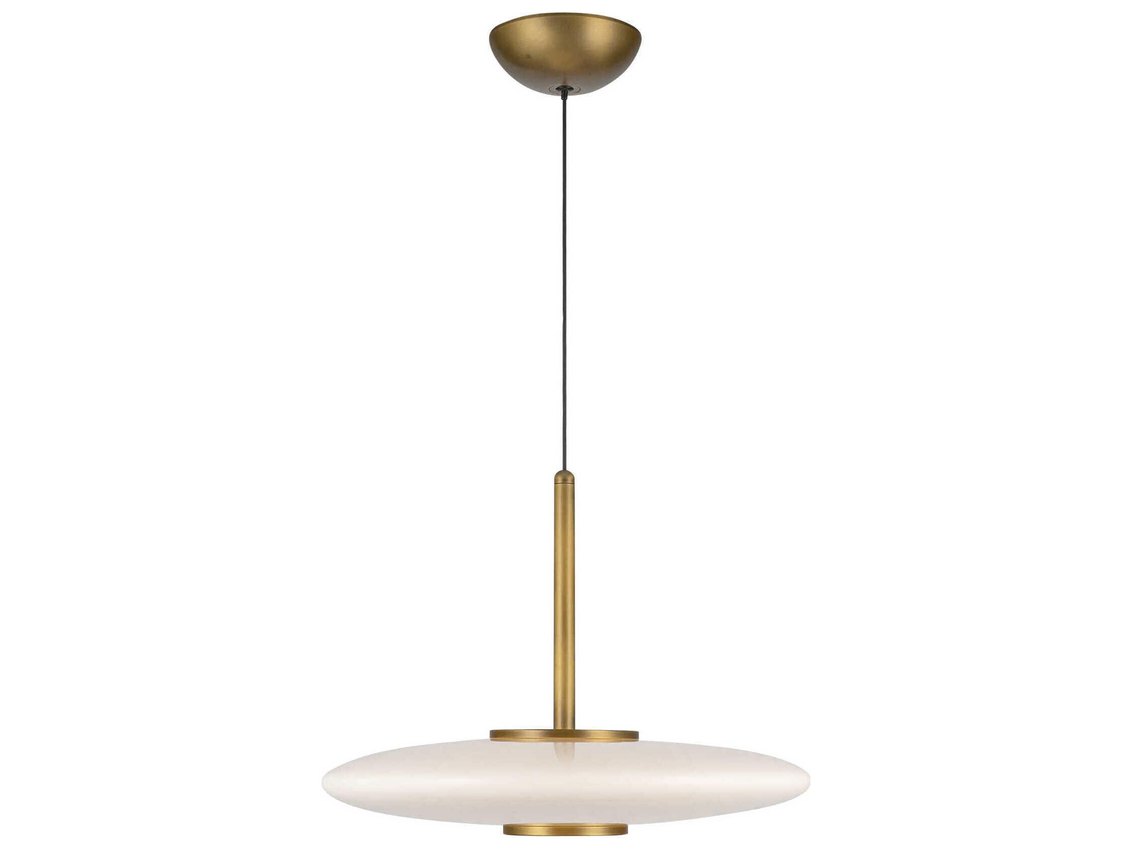 Kuzco Lighting Kyoto Vintage Brass Glossy Opal Glass Globe Pendant