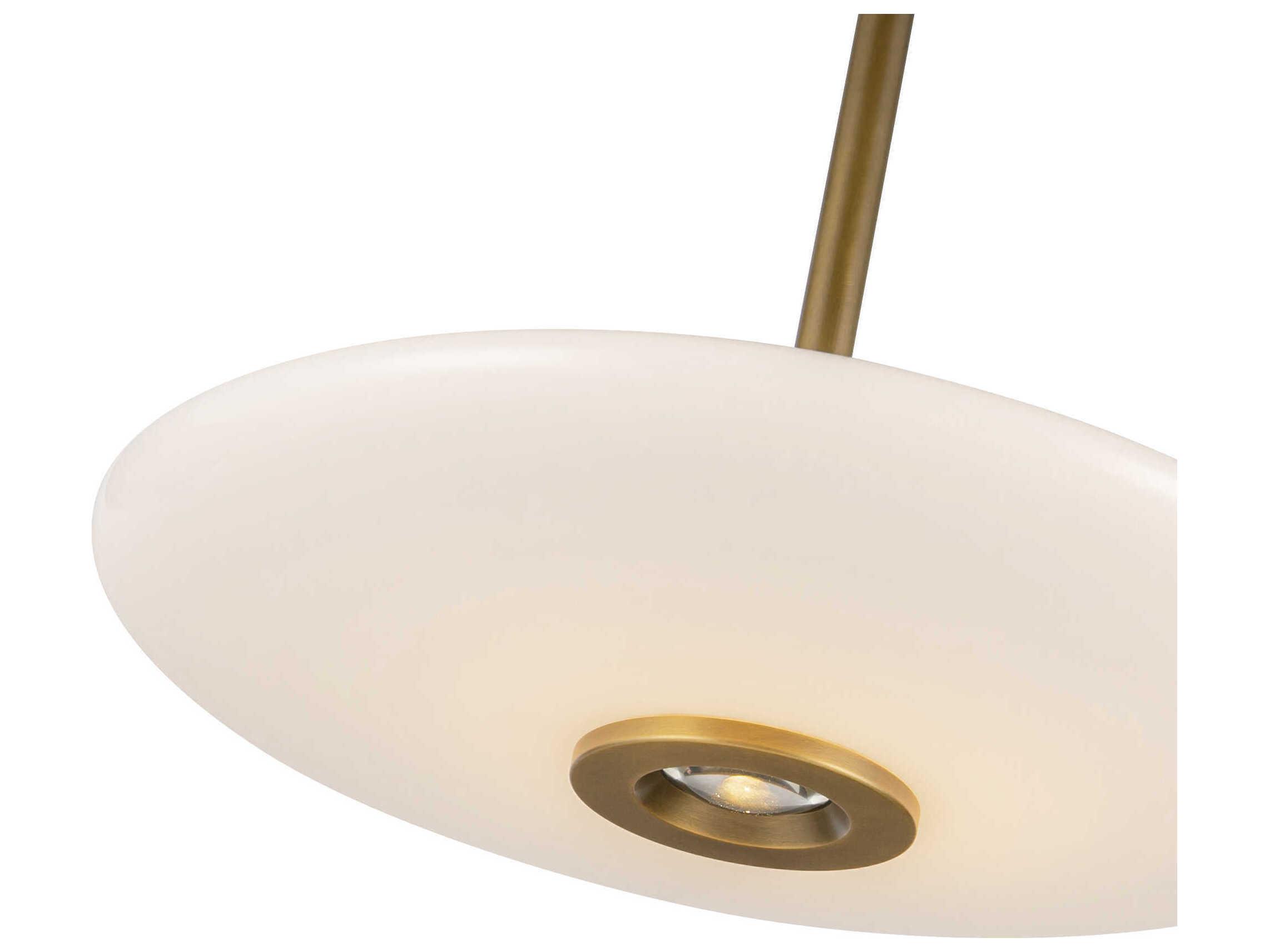 Kuzco Lighting Kyoto Vintage Brass Glossy Opal Glass Globe Pendant