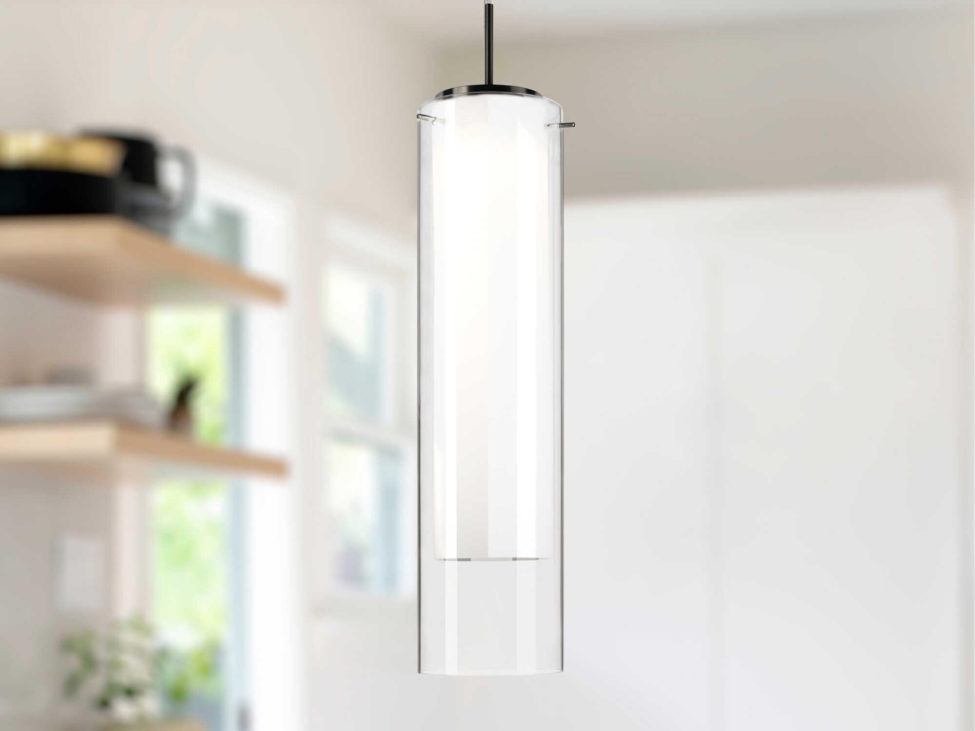 Kuzco Lighting Verona Brushed Nickel Cylinder Mini Pendant