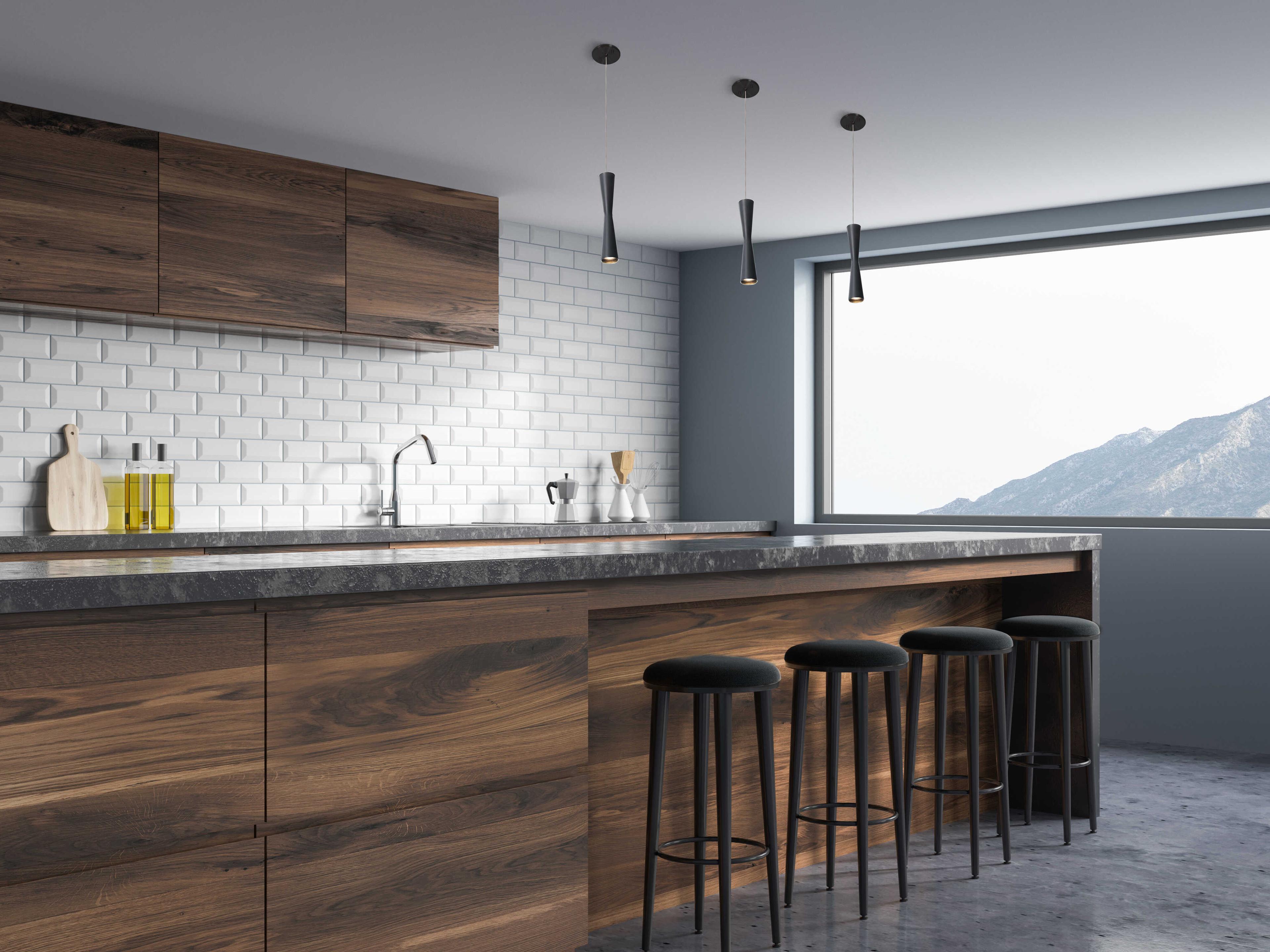 Kuzco Lighting Robson Black Cylinder Mini Pendant