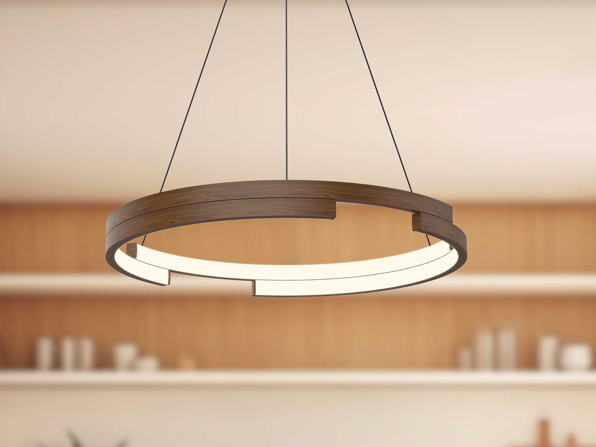 Kuzco Lighting Anello Minor Walnut Brown Round Pendant