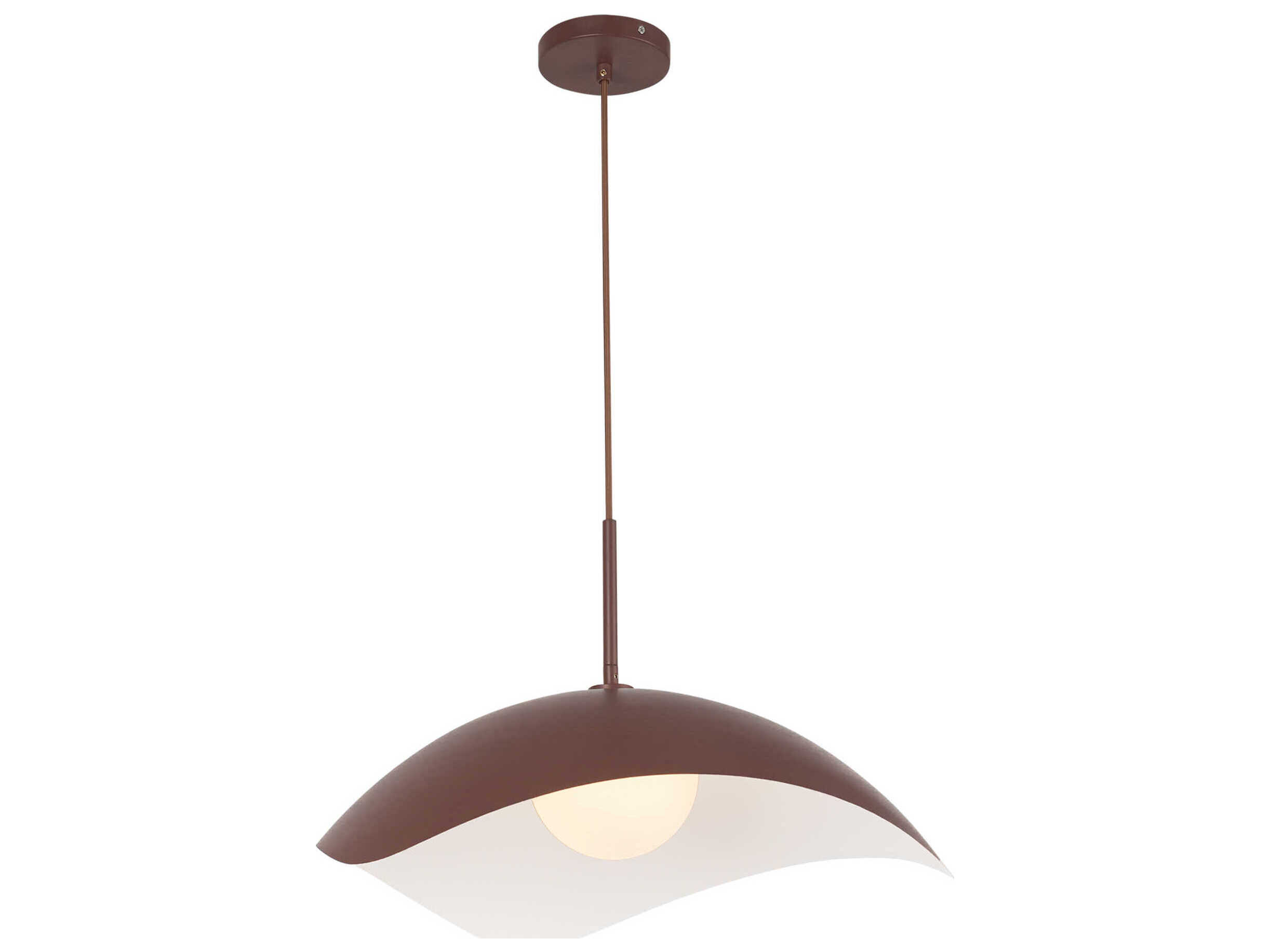 Kuzco Lighting Kirby 1-Light Burgundy Red Bowl Pendant