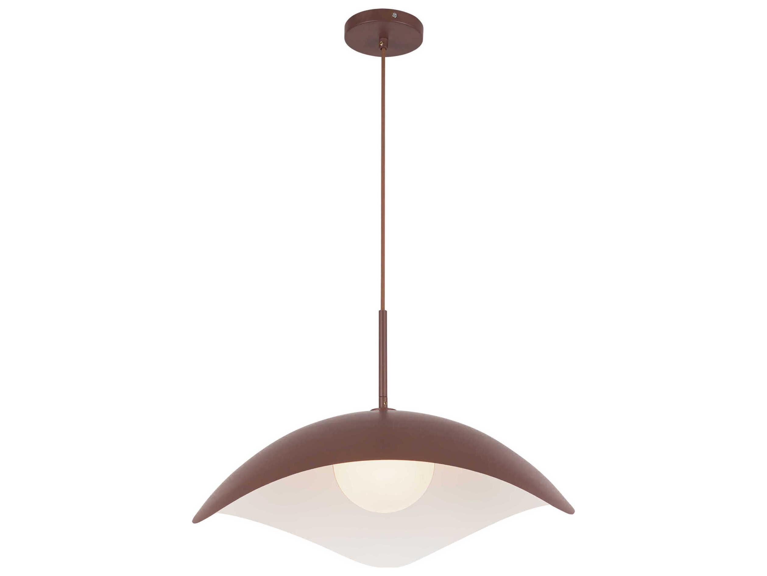 Kuzco Lighting Kirby 1-Light Burgundy Red Bowl Pendant