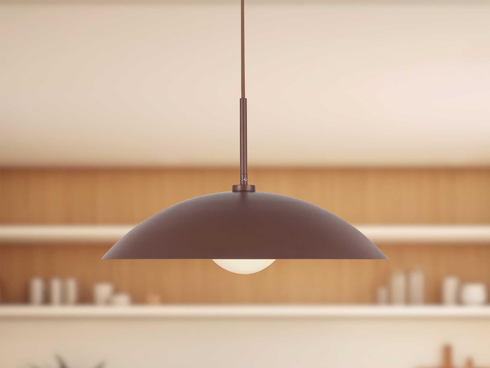 Kuzco Lighting Regent 1-Light Burgundy Red Dome Pendant