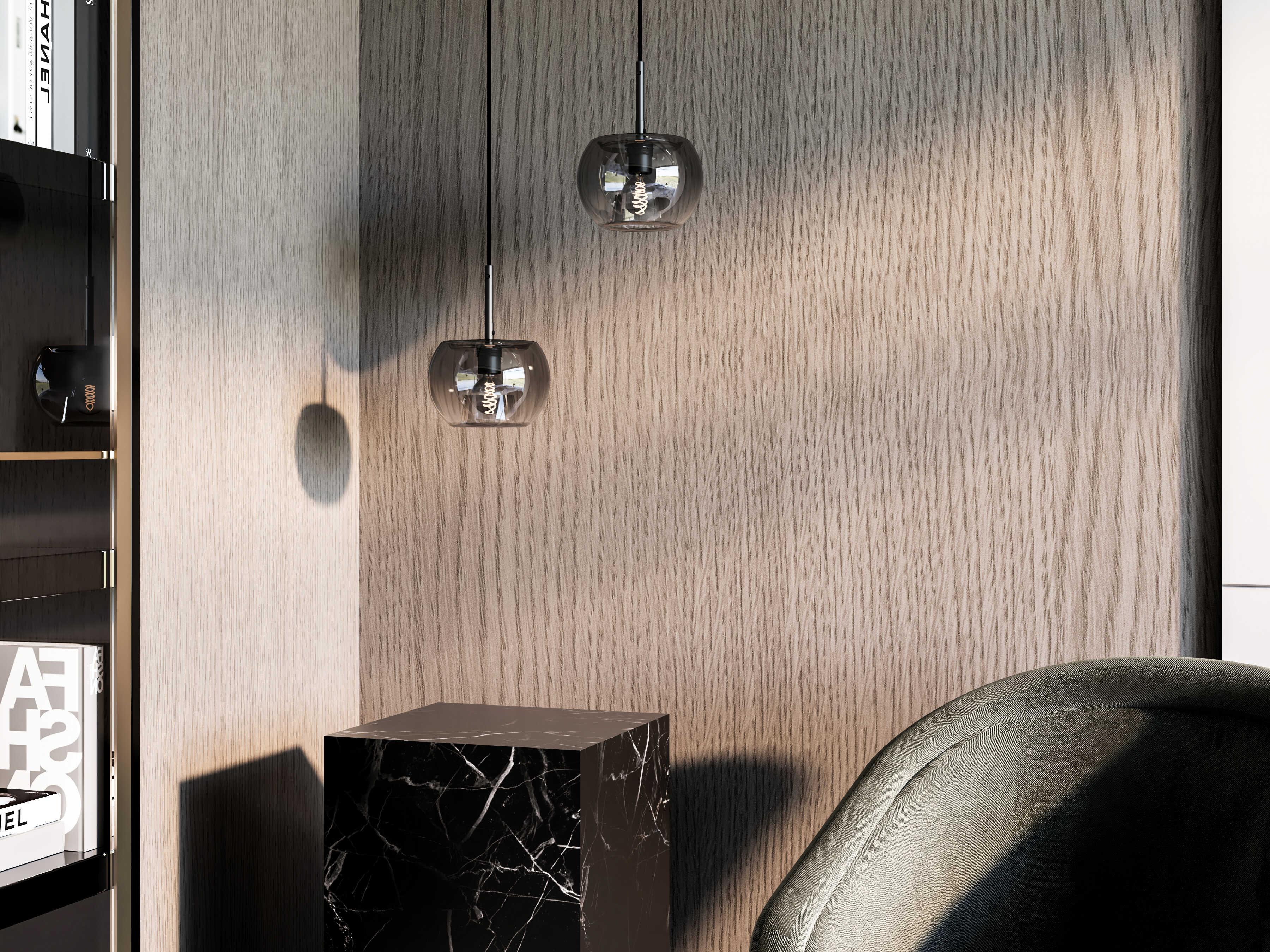 Kuzco Lighting Samar 1-Light Black Globe Mini Pendant