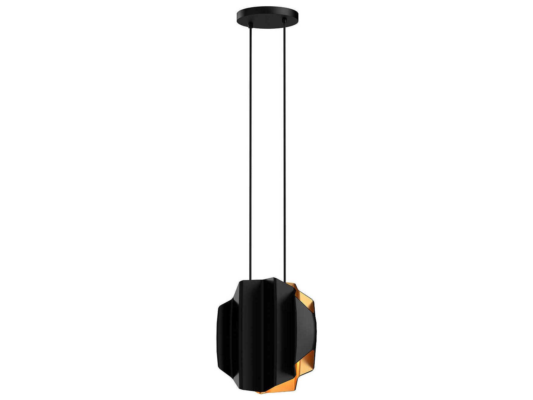Kuzco Lighting Akira 2-Light Black Gold Geometric Pendant