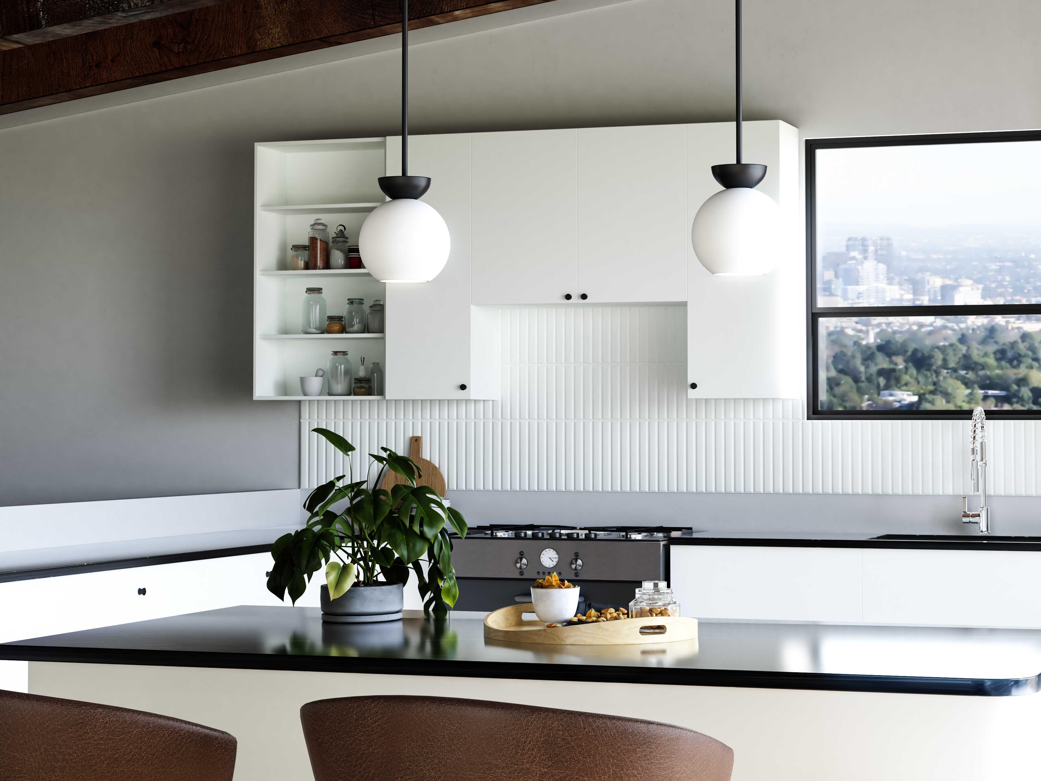 Kuzco Lighting Arcadia 1-Light Black Globe Mini Pendant