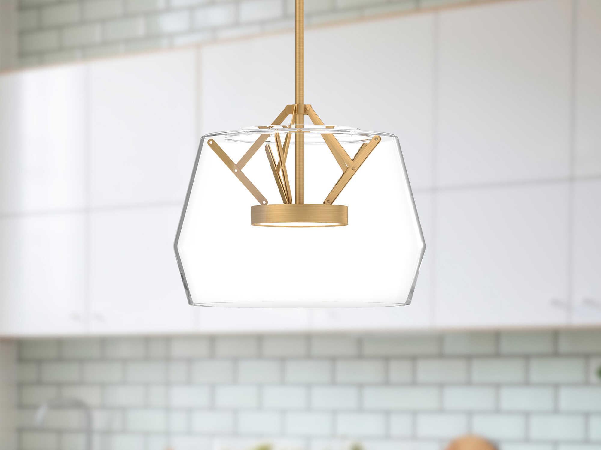 Kuzco Lighting Deco Brushed Gold Geometric Mini Pendant