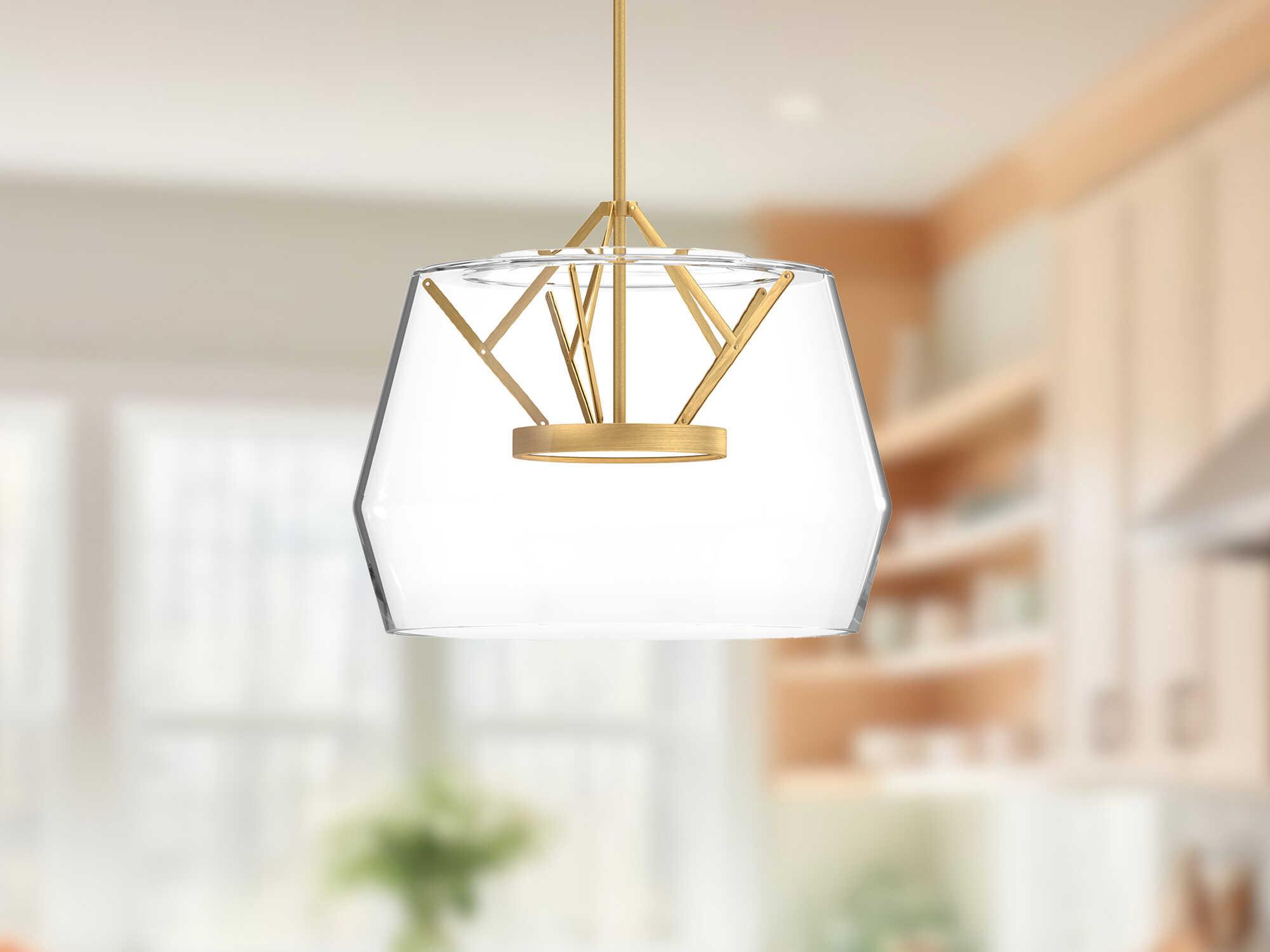 Kuzco Lighting Deco Brushed Gold Geometric Pendant