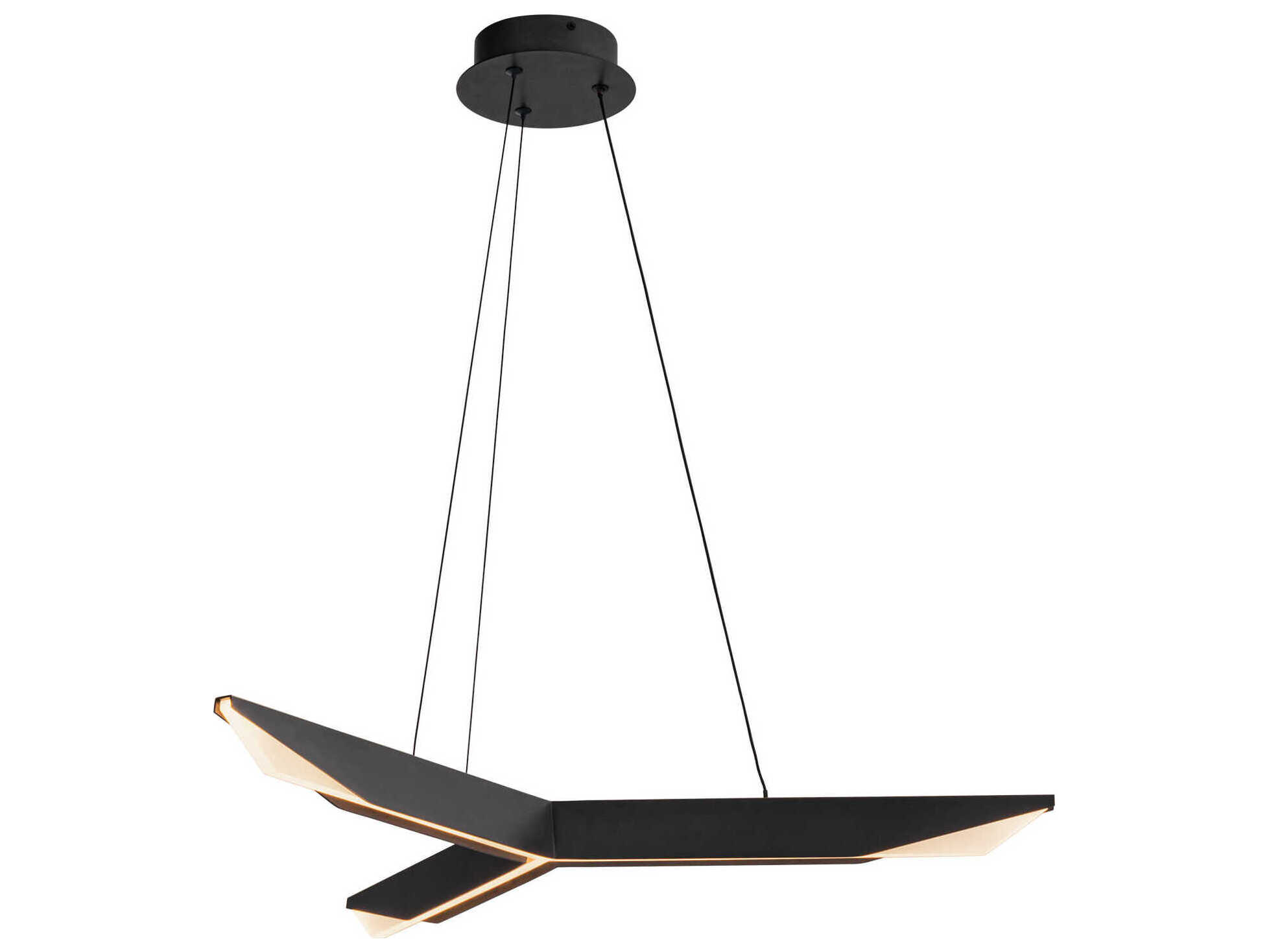 Kuzco Lighting Tachi Urban Bronze Black Geometric Linear Pendant