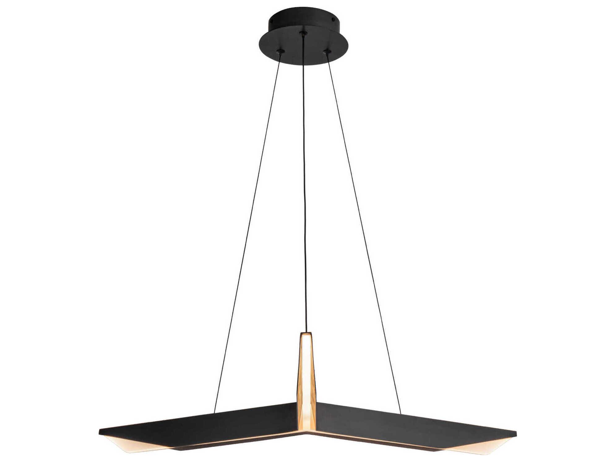 Kuzco Lighting Tachi Urban Bronze Black Geometric Linear Pendant
