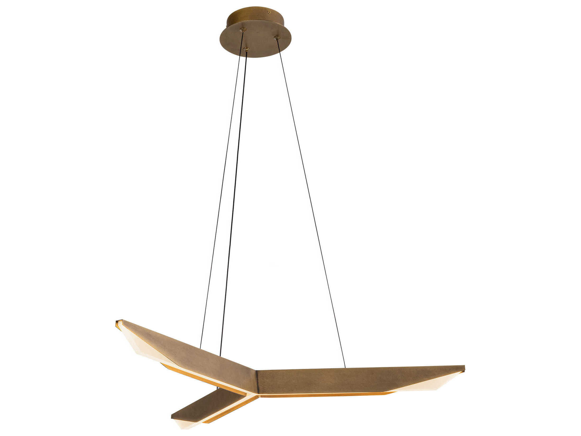 Kuzco Lighting Tachi Vintage Brass Geometric Linear Pendant