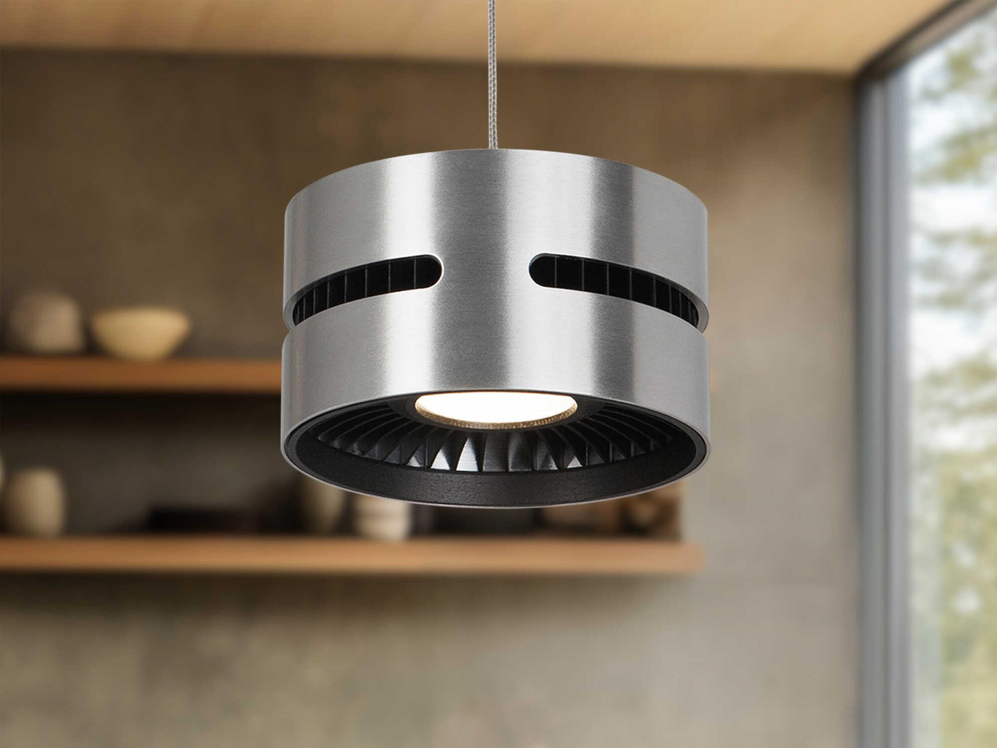 Kuzco Lighting Oxford Brushed Nickel Round Mini Pendant