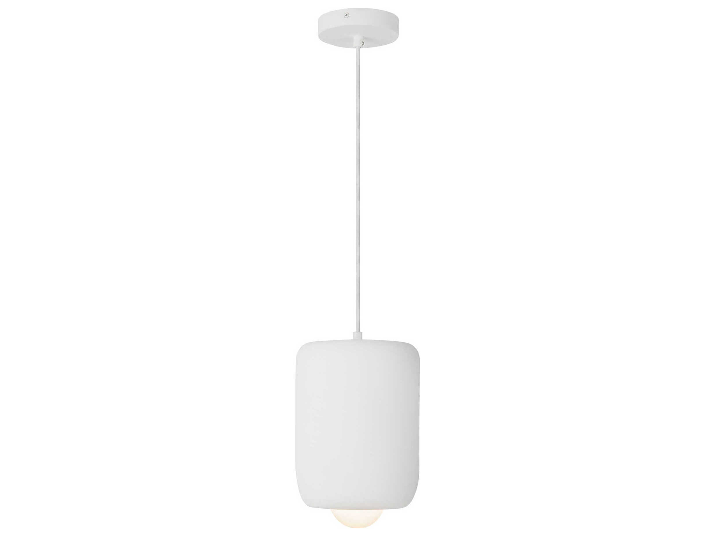 Kuzco Lighting Hayden Antique White Cylinder Mini Pendant