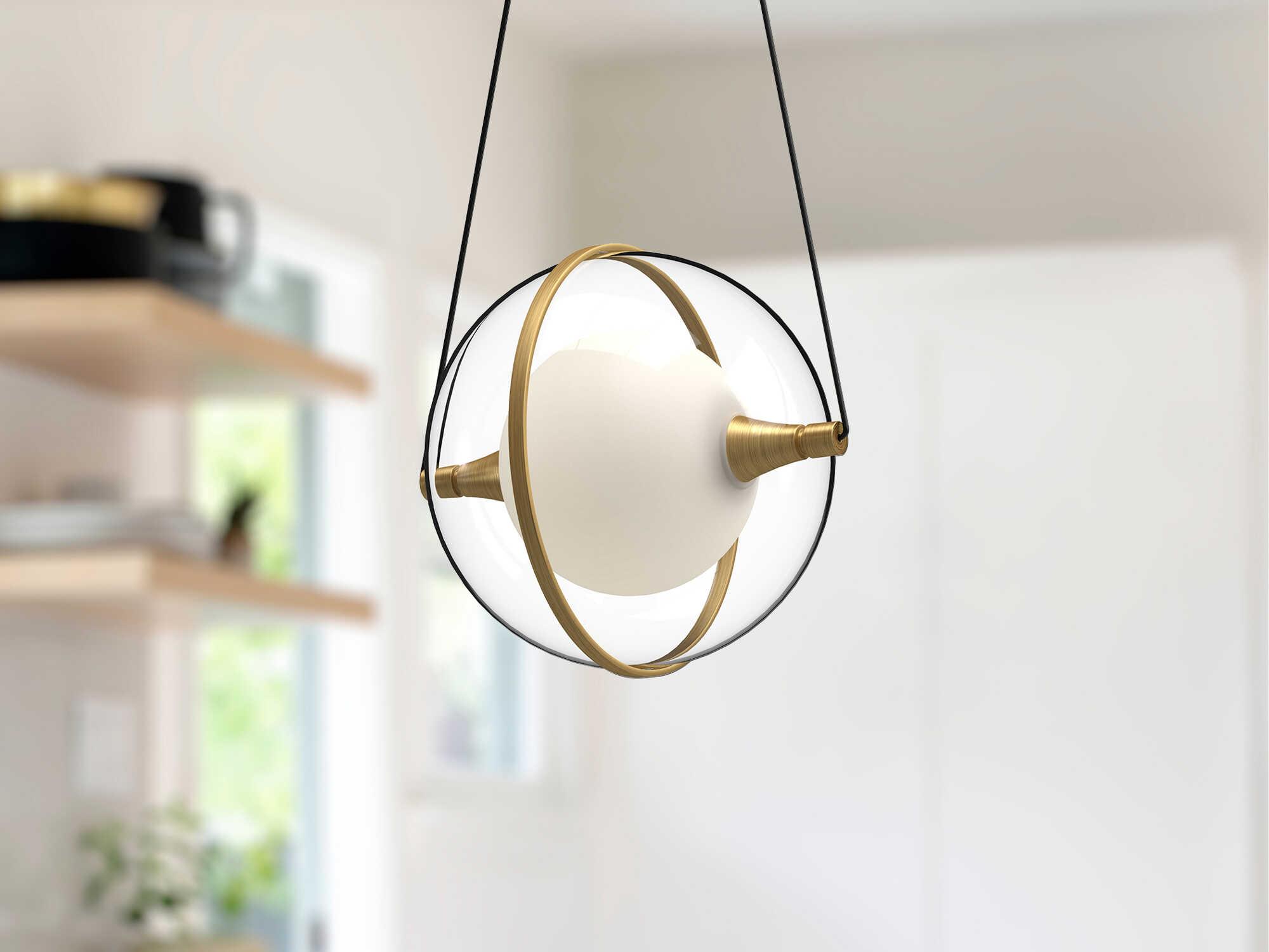 Kuzco Lighting Aries Brushed Gold Geometric Globe Mini Pendant