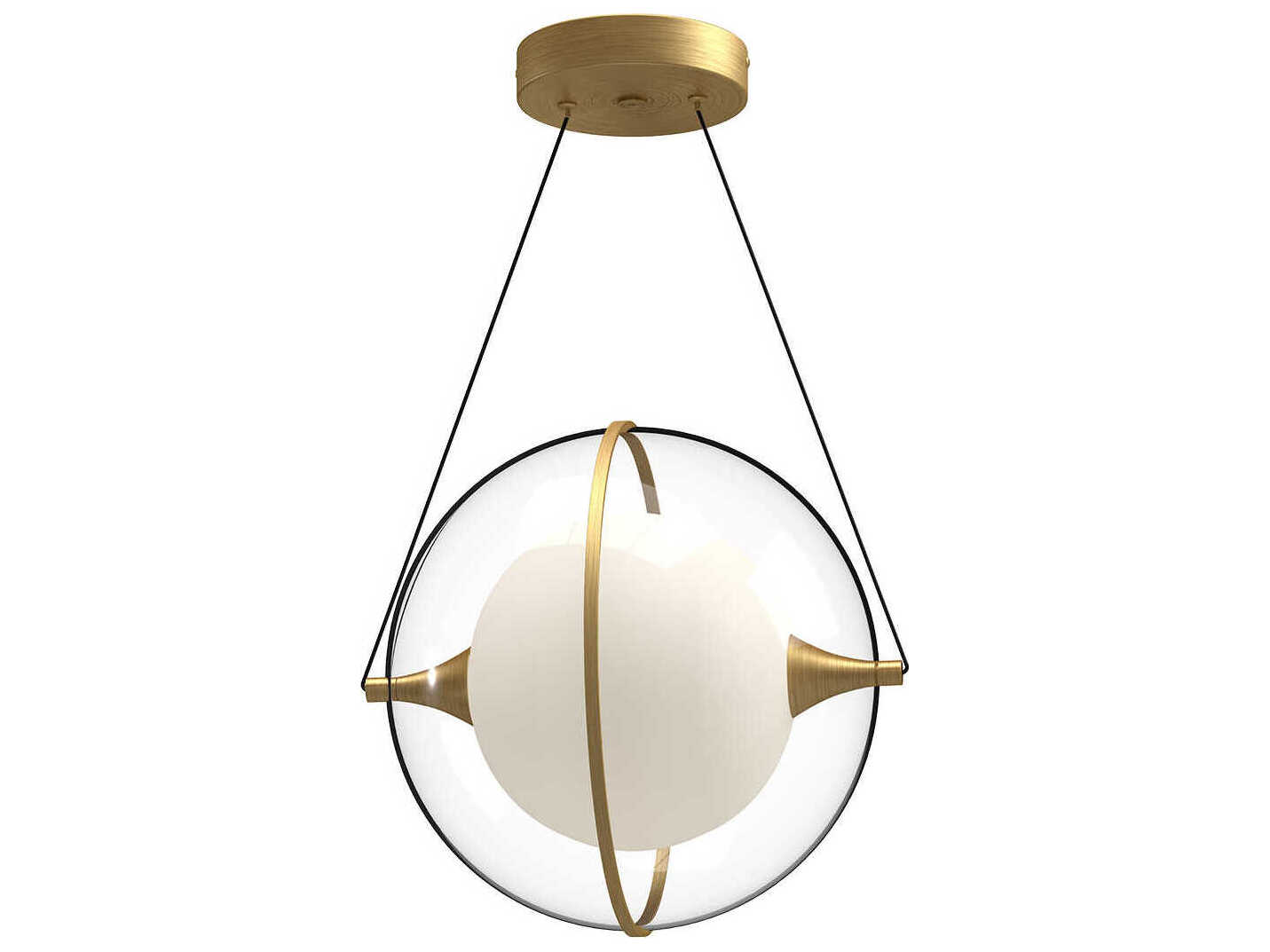 Kuzco Lighting Aries Brushed Gold Chrome Geometric Globe Pendant