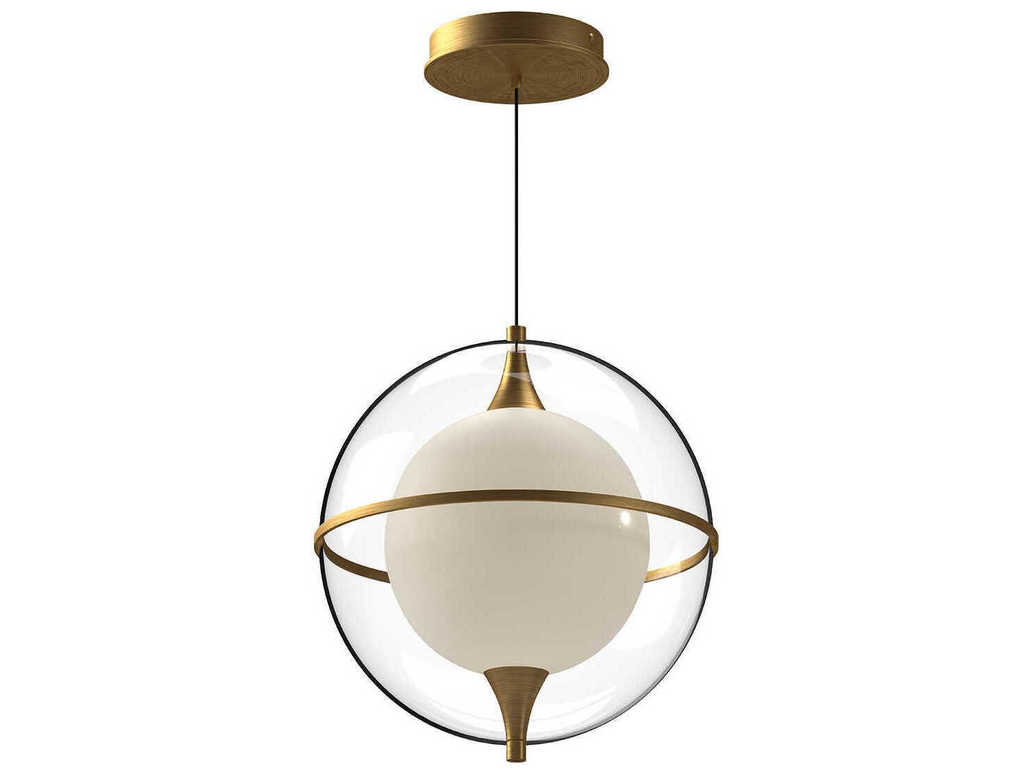 Kuzco Lighting Aries Brushed Gold Chrome Geometric Globe Pendant