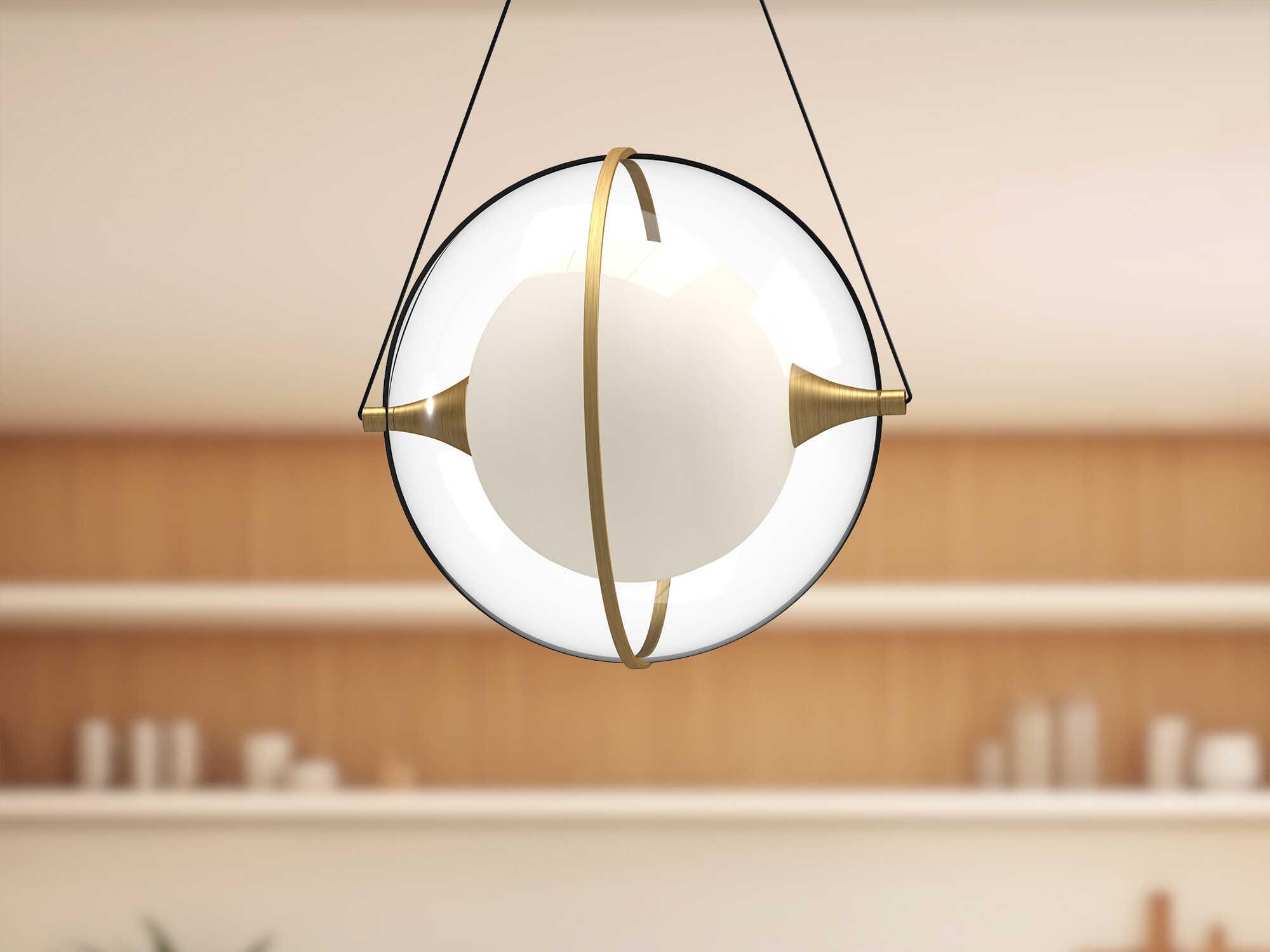 Kuzco Lighting Aries Brushed Gold Chrome Geometric Globe Pendant