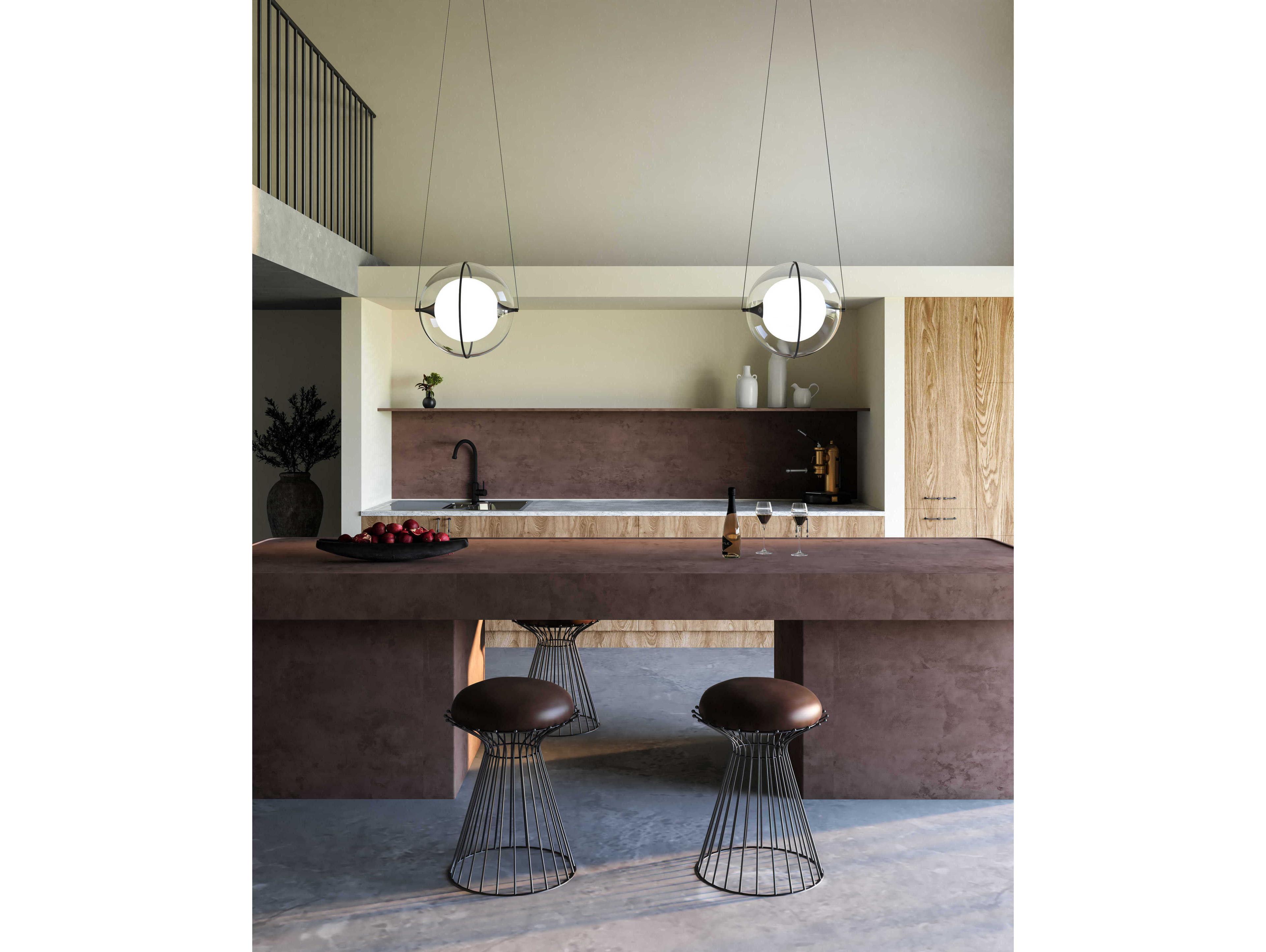 Kuzco Lighting Aries Black Geometric Globe Pendant