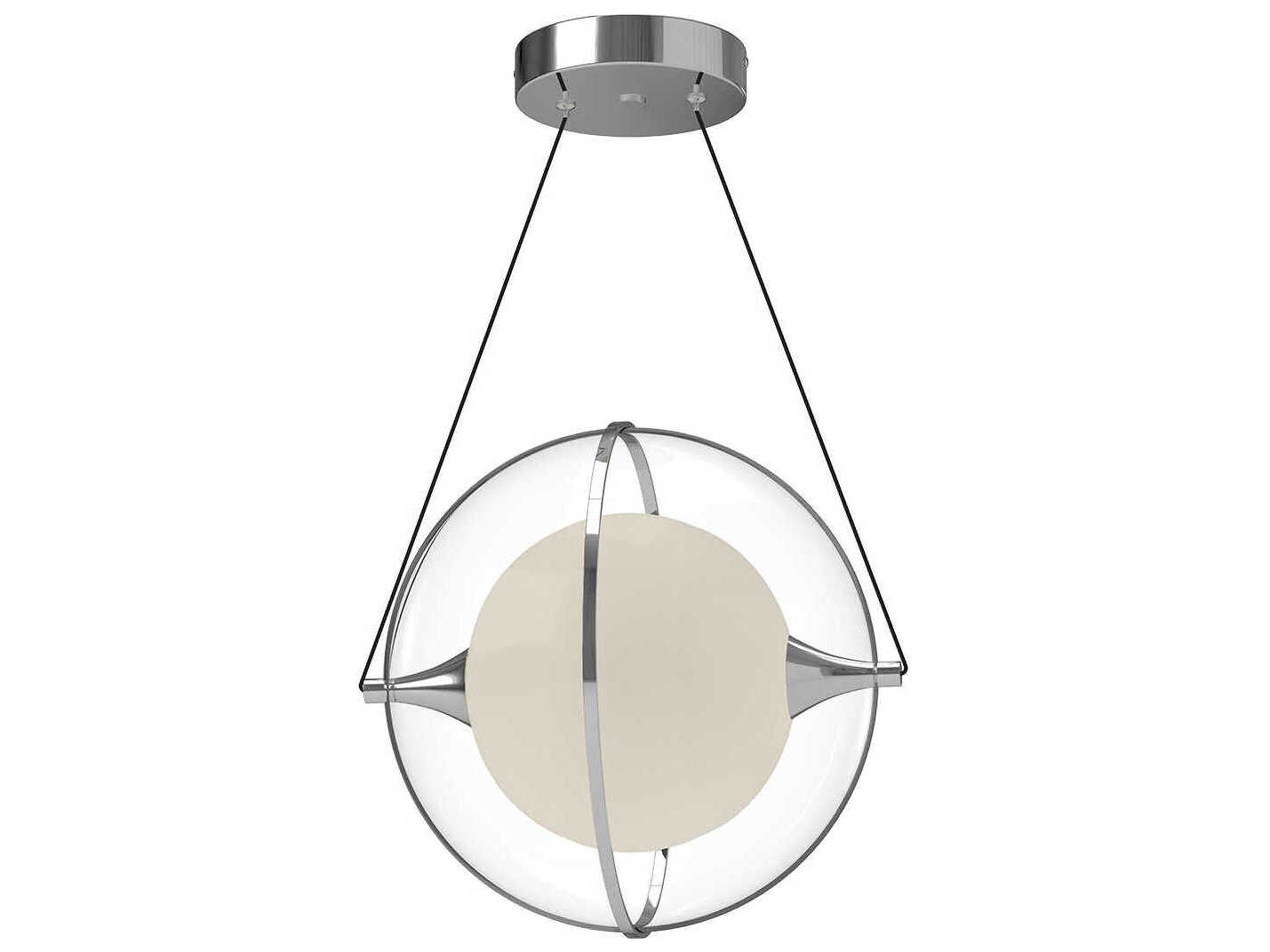 Kuzco Lighting Aries Chrome Geometric Globe Pendant