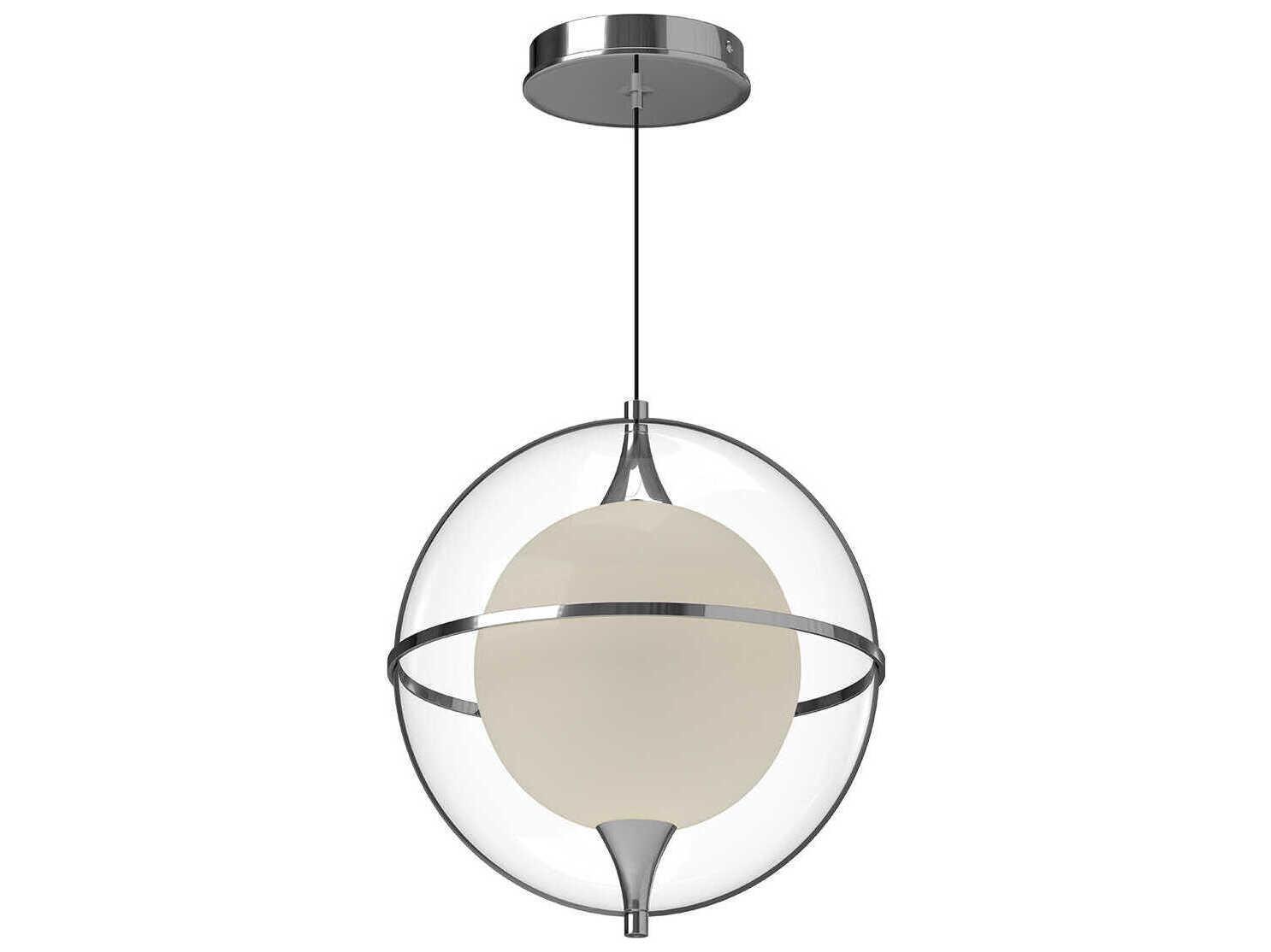 Kuzco Lighting Aries Chrome Geometric Globe Pendant