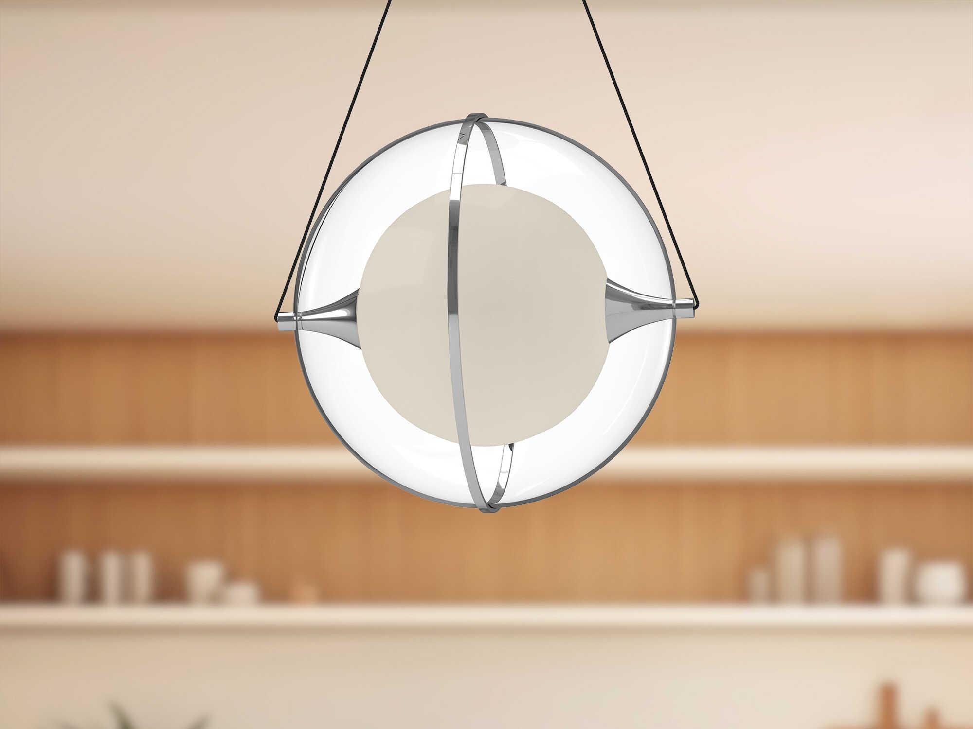 Kuzco Lighting Aries Chrome Geometric Globe Pendant