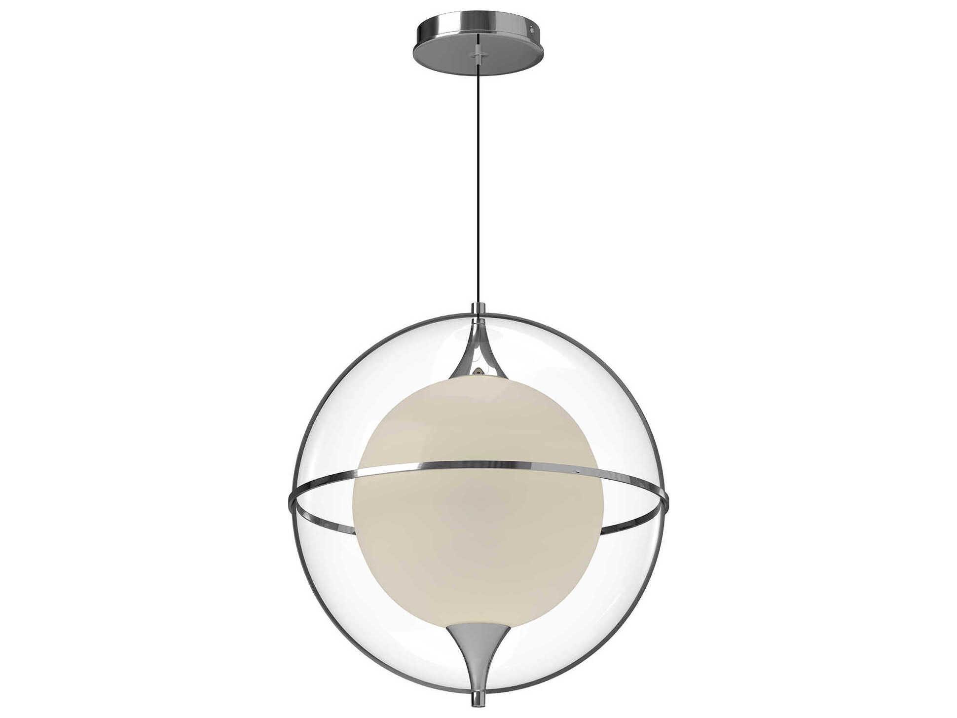 Kuzco Lighting Aries Chrome Geometric Globe Pendant