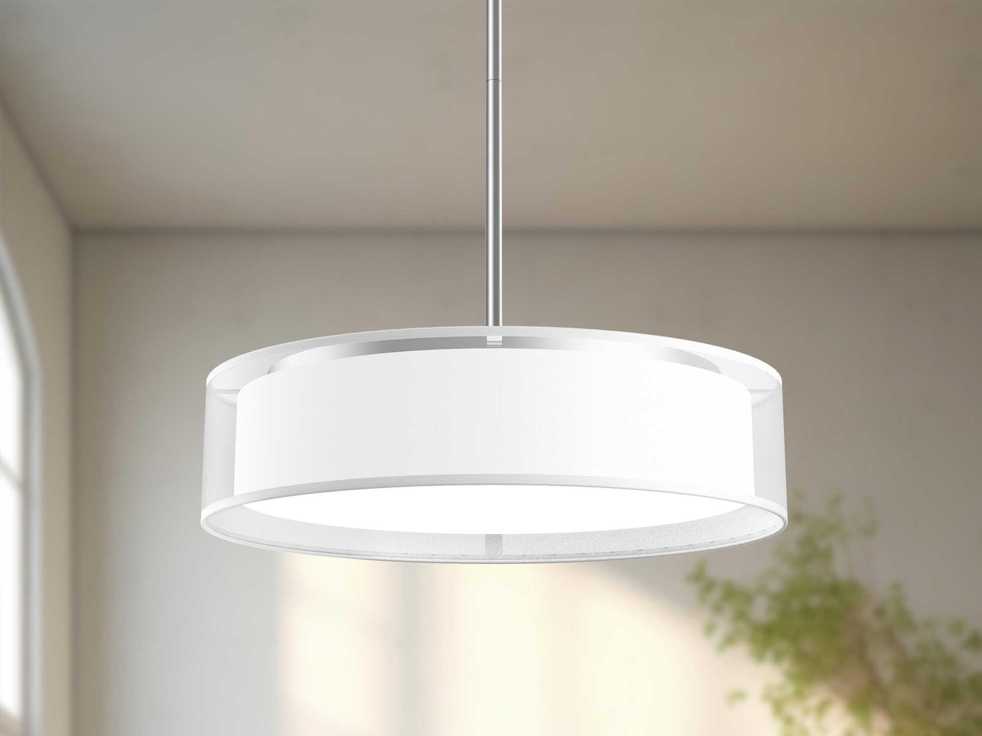 Kuzco Lighting Dalton White Organza Drum Pendant