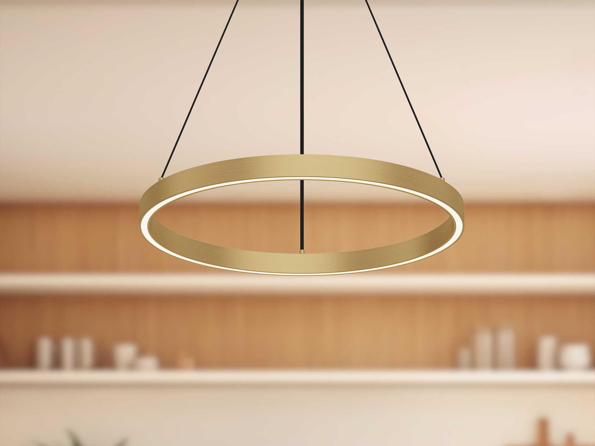 Kuzco Lighting Cerchio Brushed Gold Round Pendant