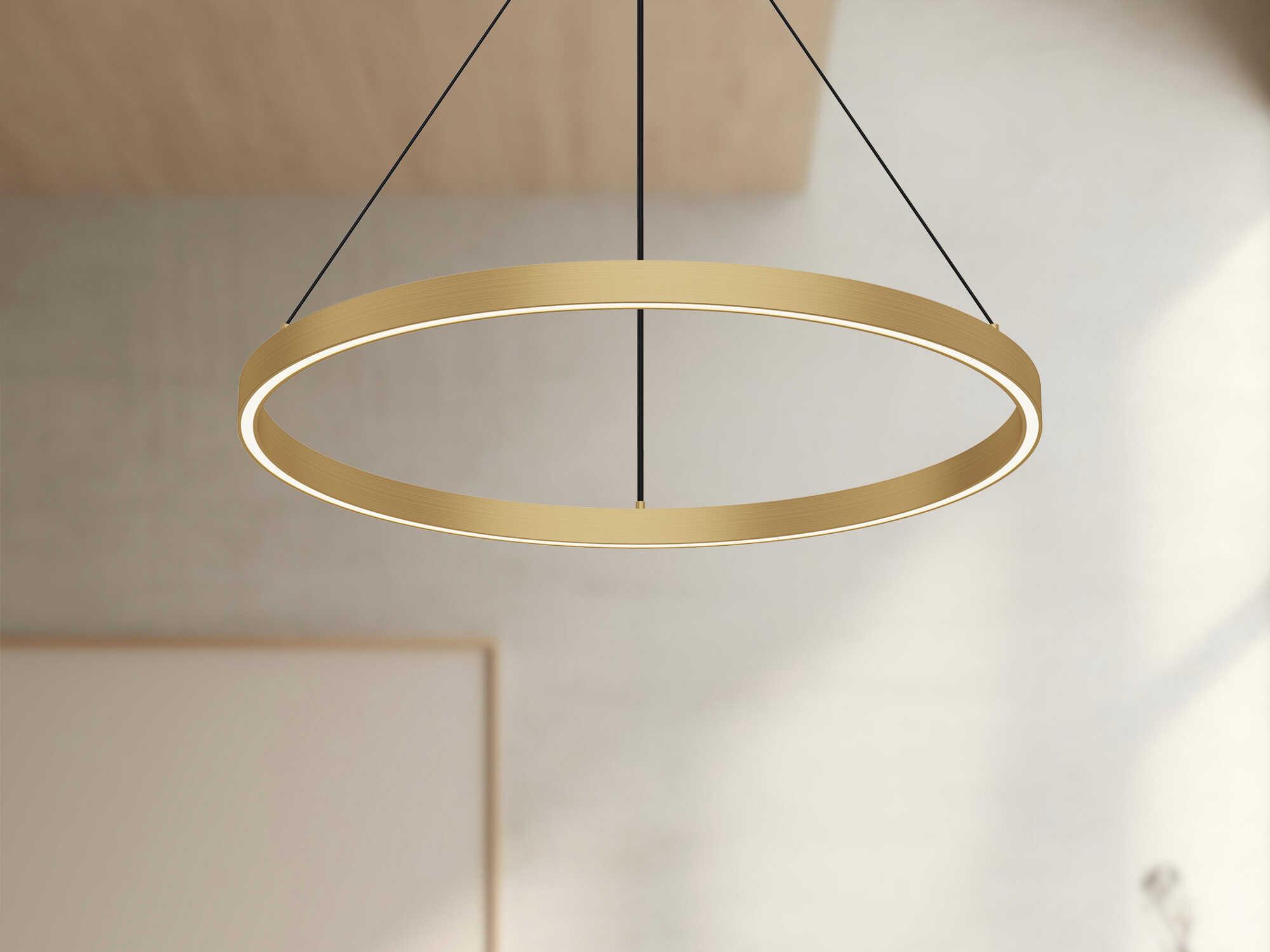 Kuzco Lighting Cerchio Brushed Gold Round Pendant