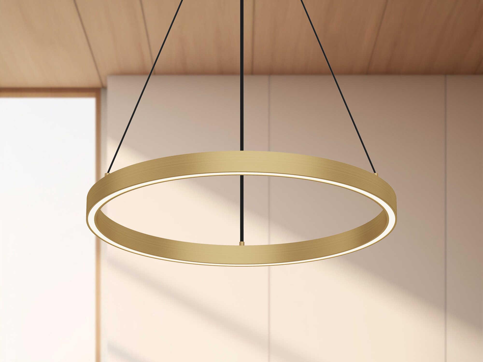 Kuzco Lighting Cerchio Brushed Gold Round Pendant