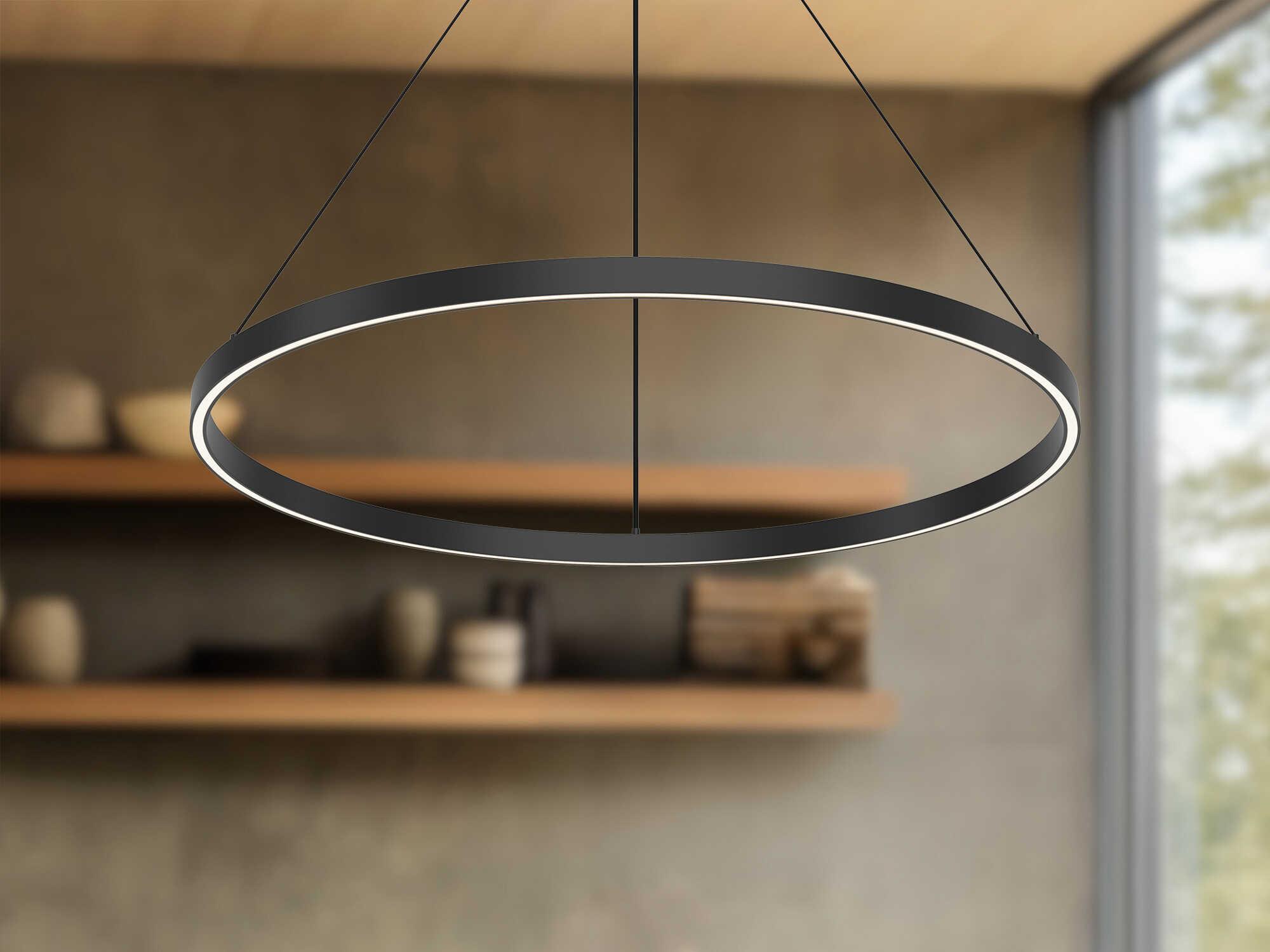 Kuzco Lighting Cerchio Black Round Pendant