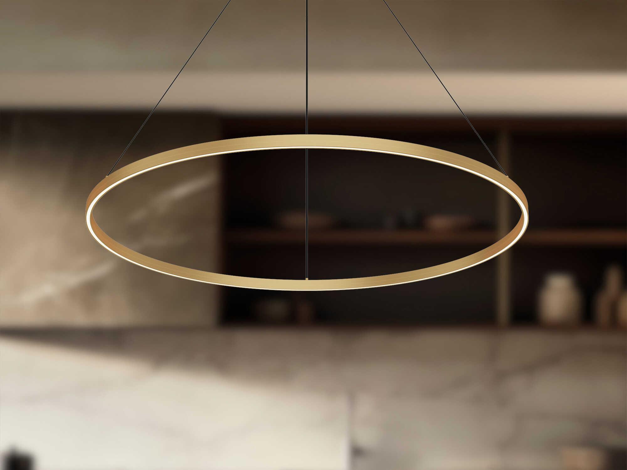 Kuzco Lighting Cerchio Brushed Gold Round Pendant