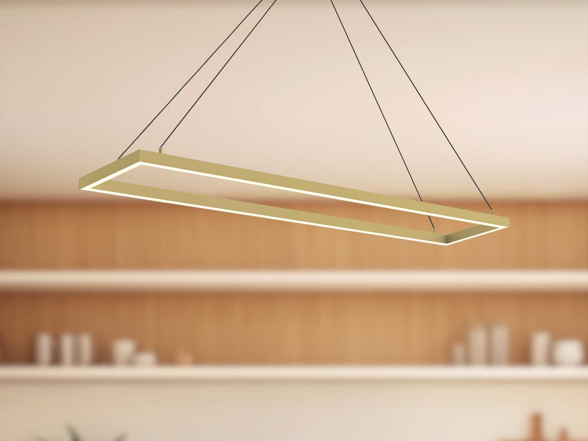 Kuzco Lighting Piazza Brushed Gold Linear Island Pendant