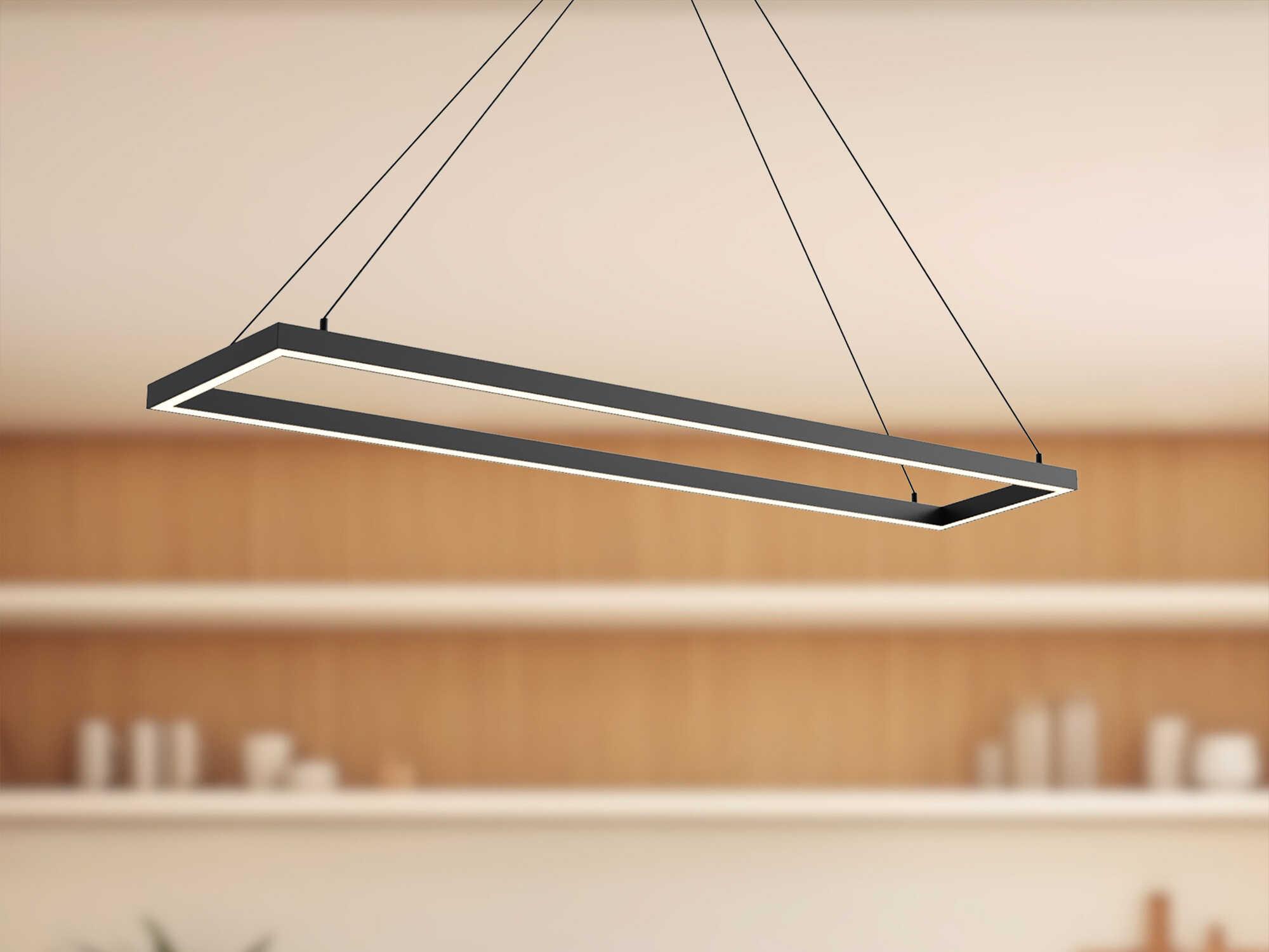 Kuzco Lighting Piazza Black Linear Island Pendant