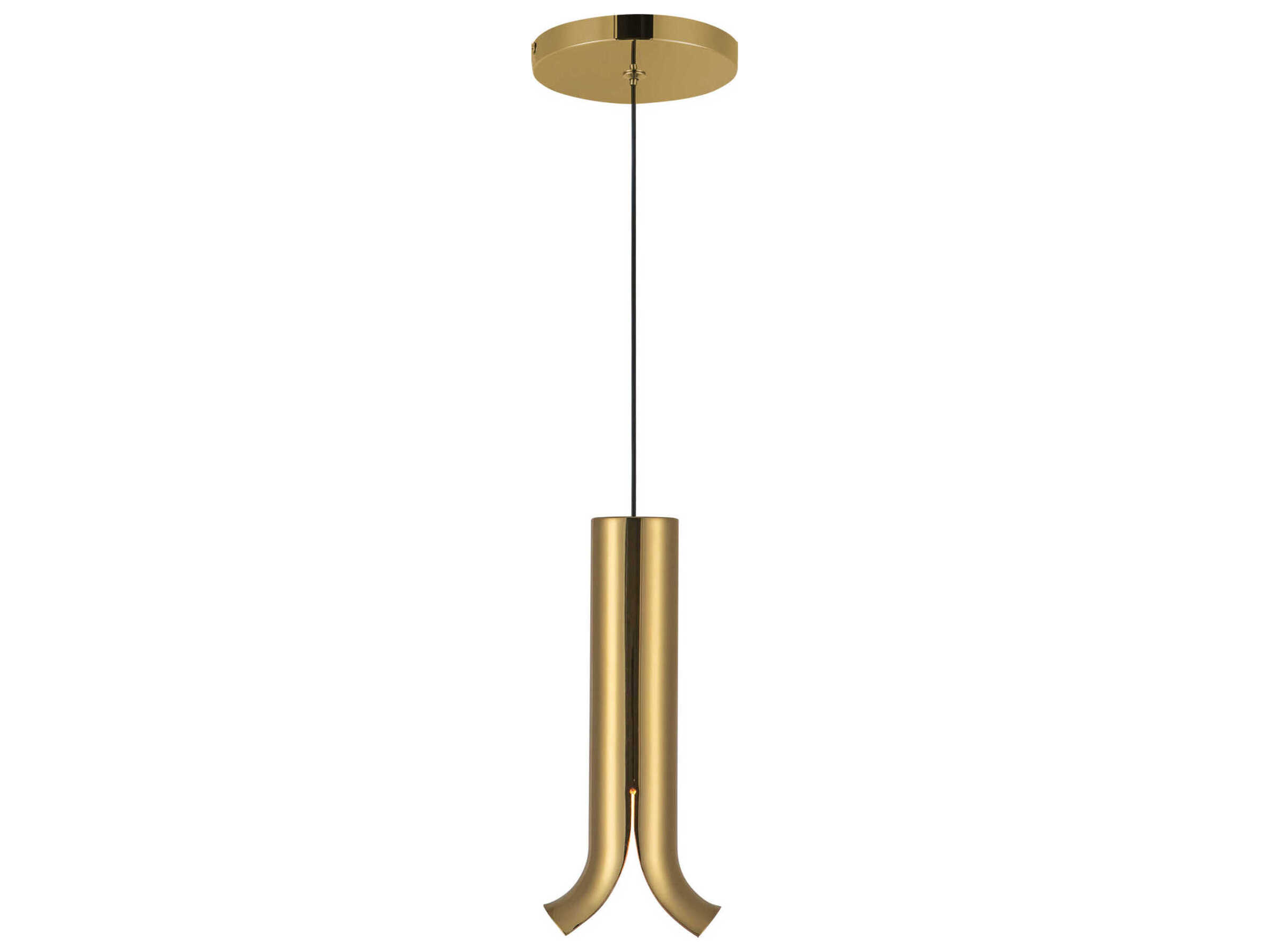 Kuzco Lighting Husk Metallic Brass Cylinder Mini Pendant