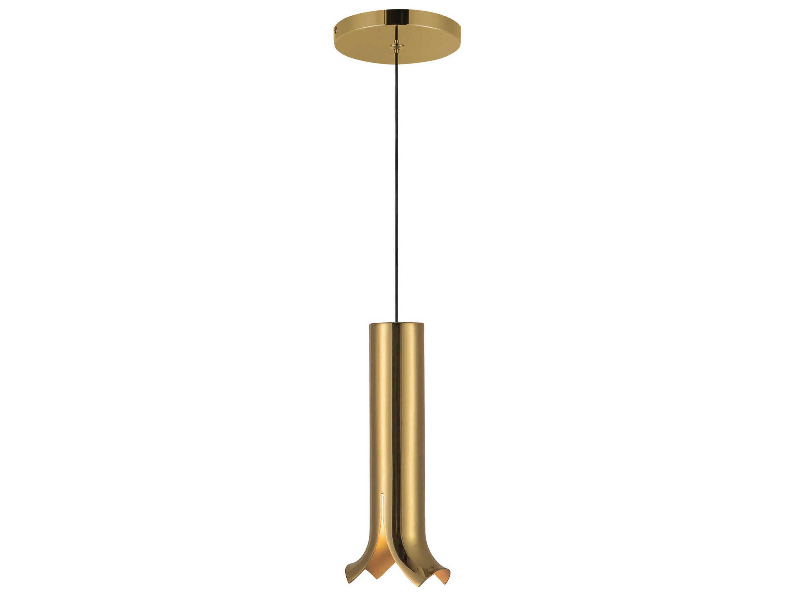 Kuzco Lighting Husk Metallic Brass Cylinder Mini Pendant