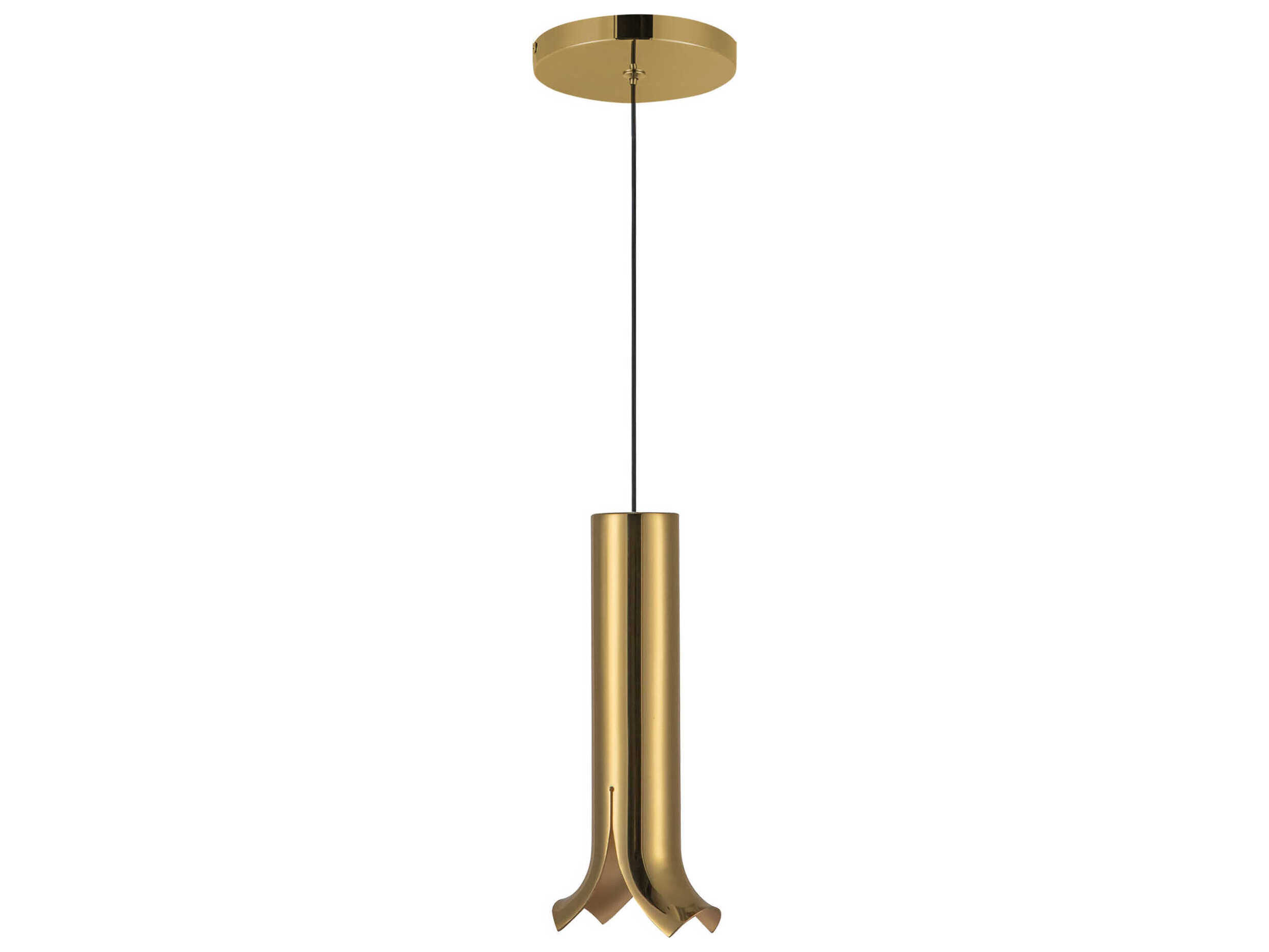 Kuzco Lighting Husk Metallic Brass Cylinder Mini Pendant